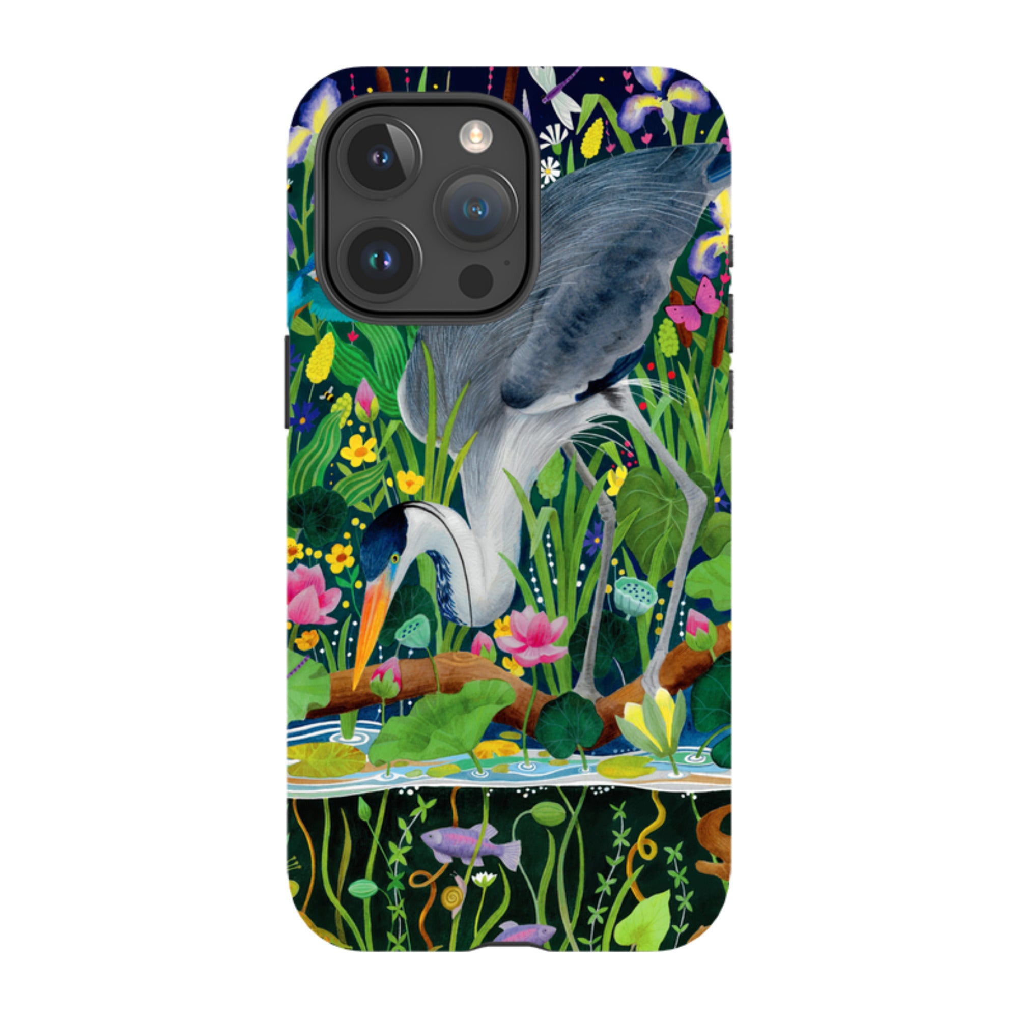 iPhone Tough Case - Heron Fishing By Bex Parkin