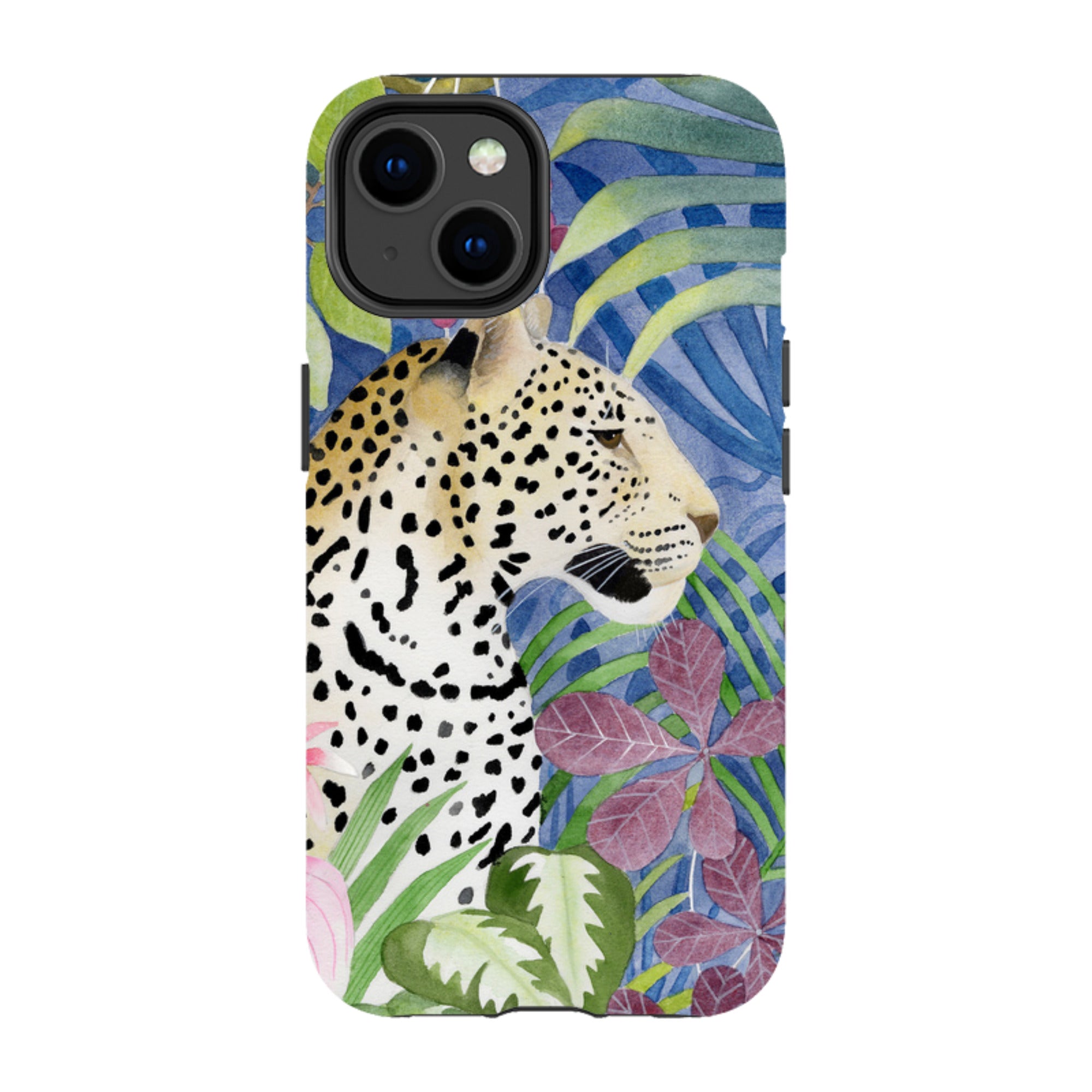 iPhone Tough Case - Blue Jungle Leopard By Bex Parkin