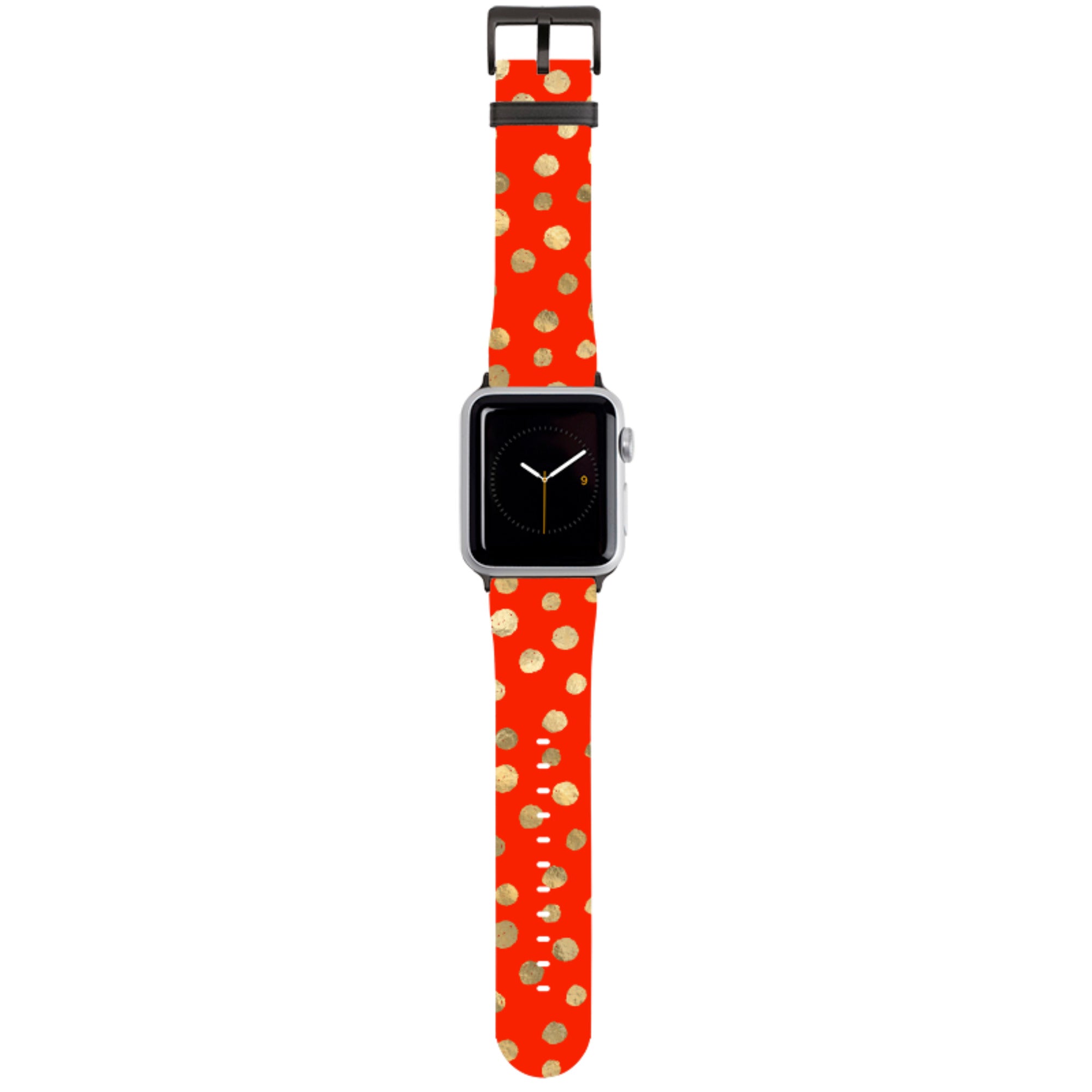 Red and Golden Dots Apple Watch Strap