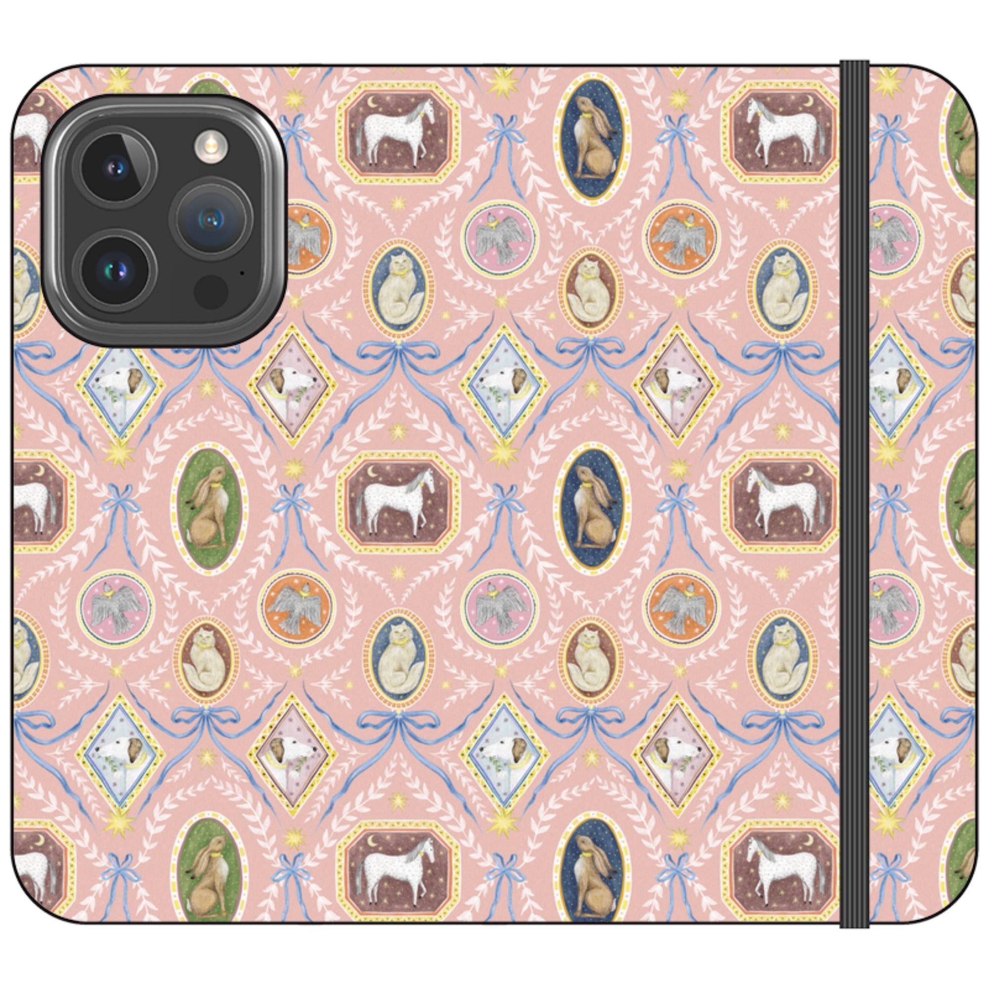 Charleston Peach Pink Wallet Case By Catherine Rowe