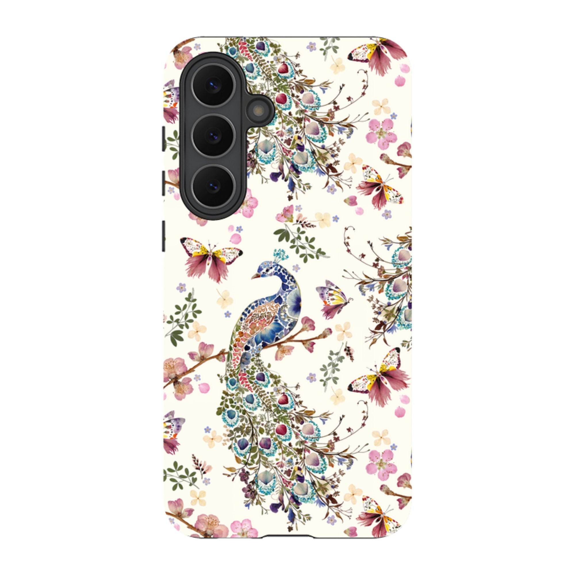 Samsung Tough Case - Peacock and Cherry Blossoms By Helen Ahpornsiri
