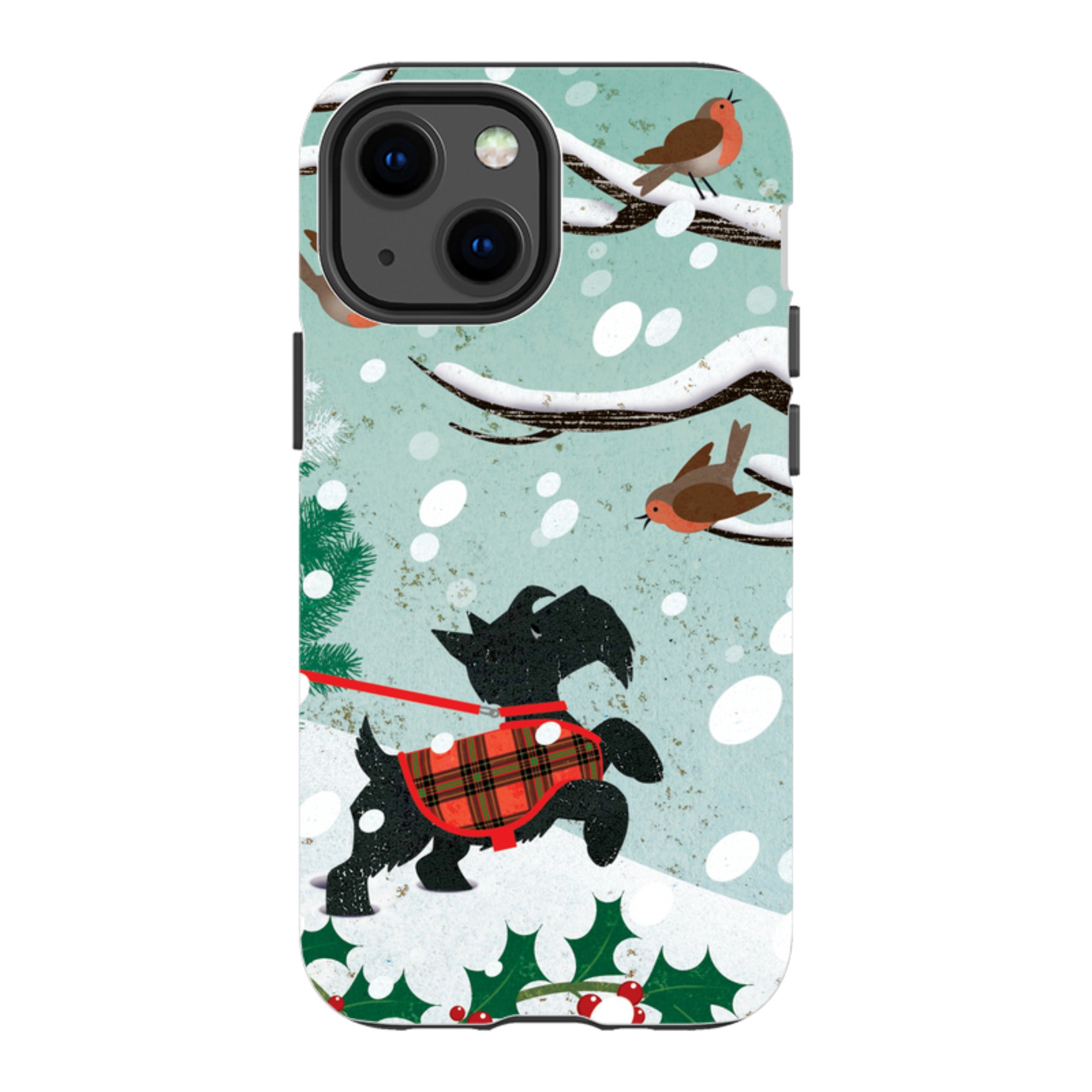 iPhone Tough Case - Scottie in Snow By Liane Payne