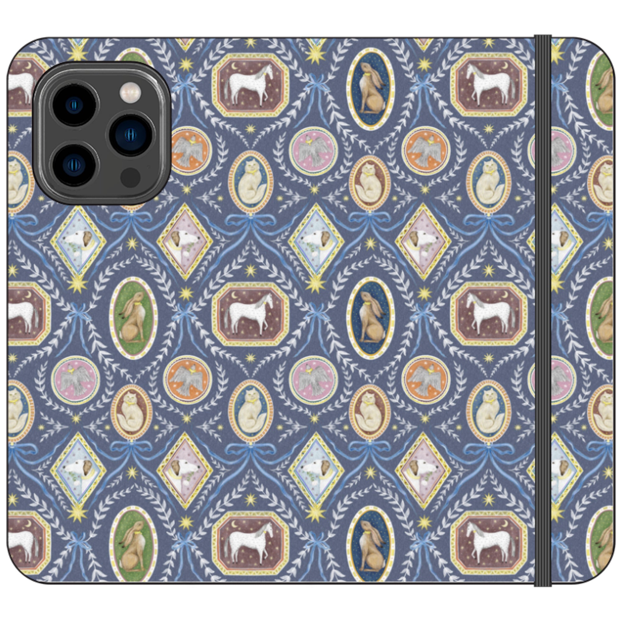 Charleston Dusk Blue Wallet Case By Catherine Rowe