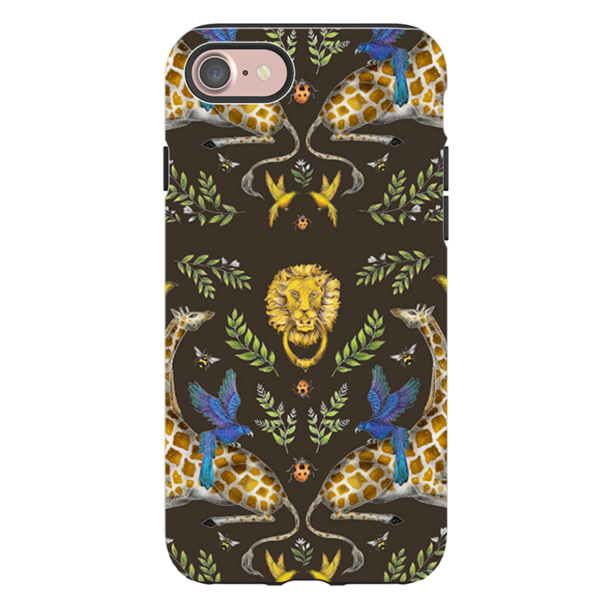 iPhone Tough Case - Giraffes Birds and Lion By Catherine Rowe