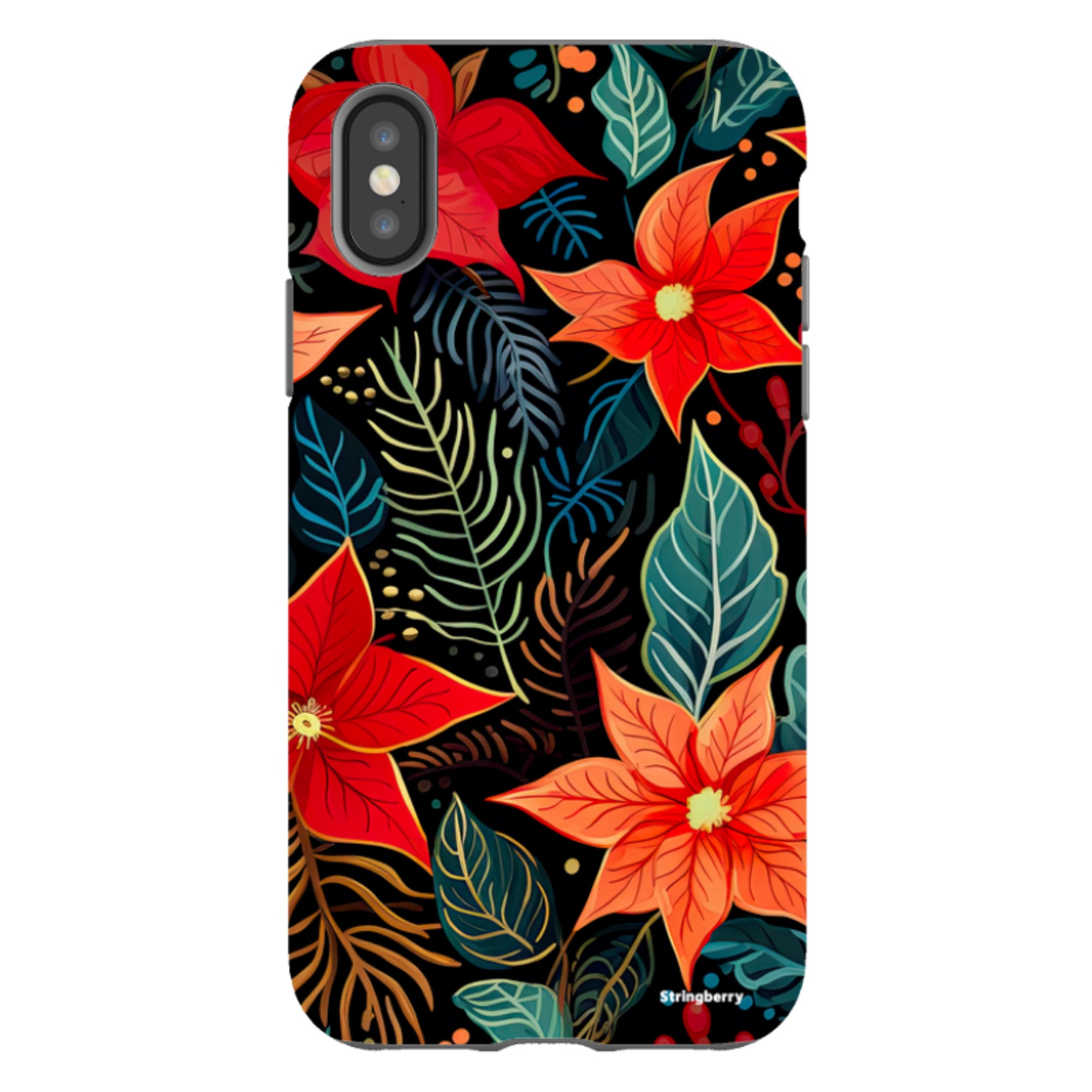 iPhone Tough Case - Red Winter Floral