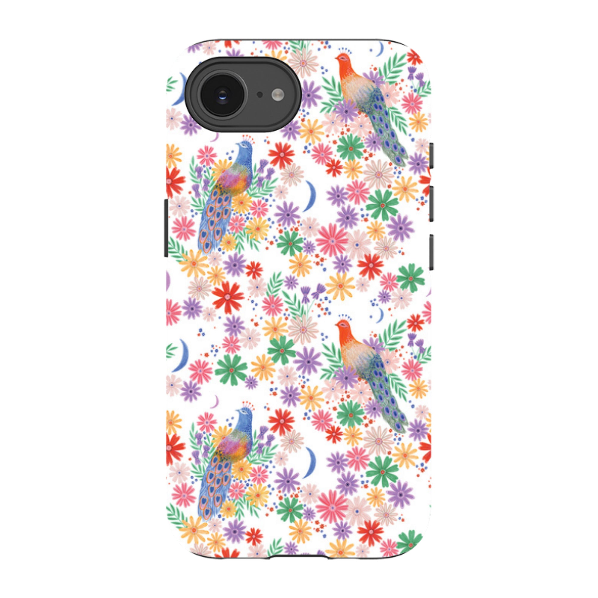 iPhone Tough Case - Peacock Pattern White By Lee Foster Wilson