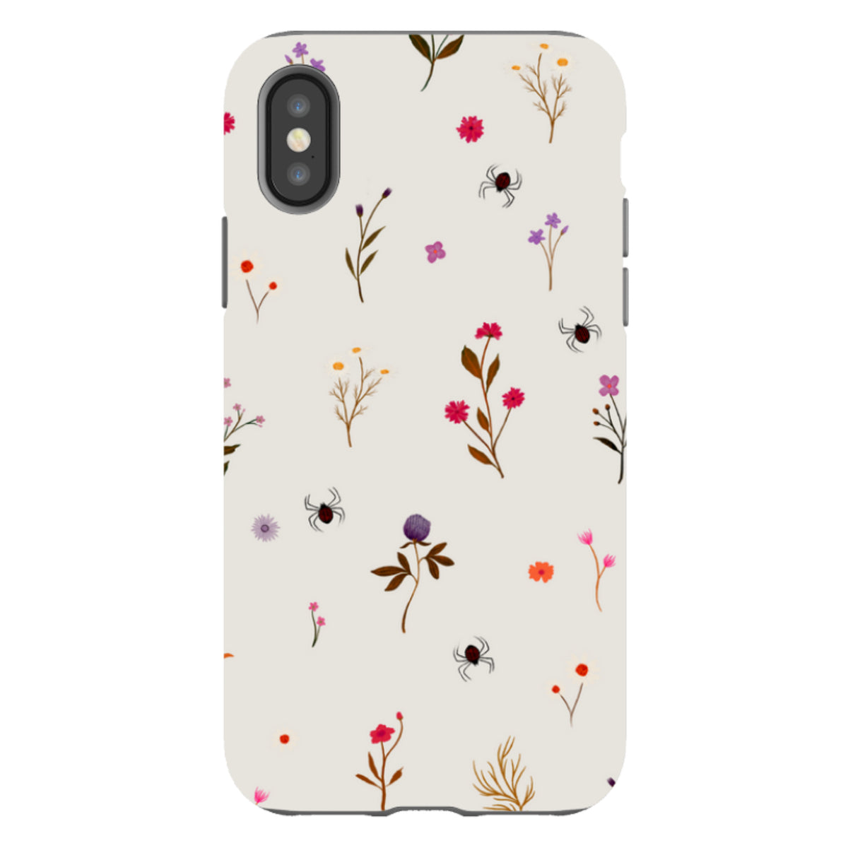 iPhone Tough Case - Florals and Spiders - Stone By Katherine Quinn