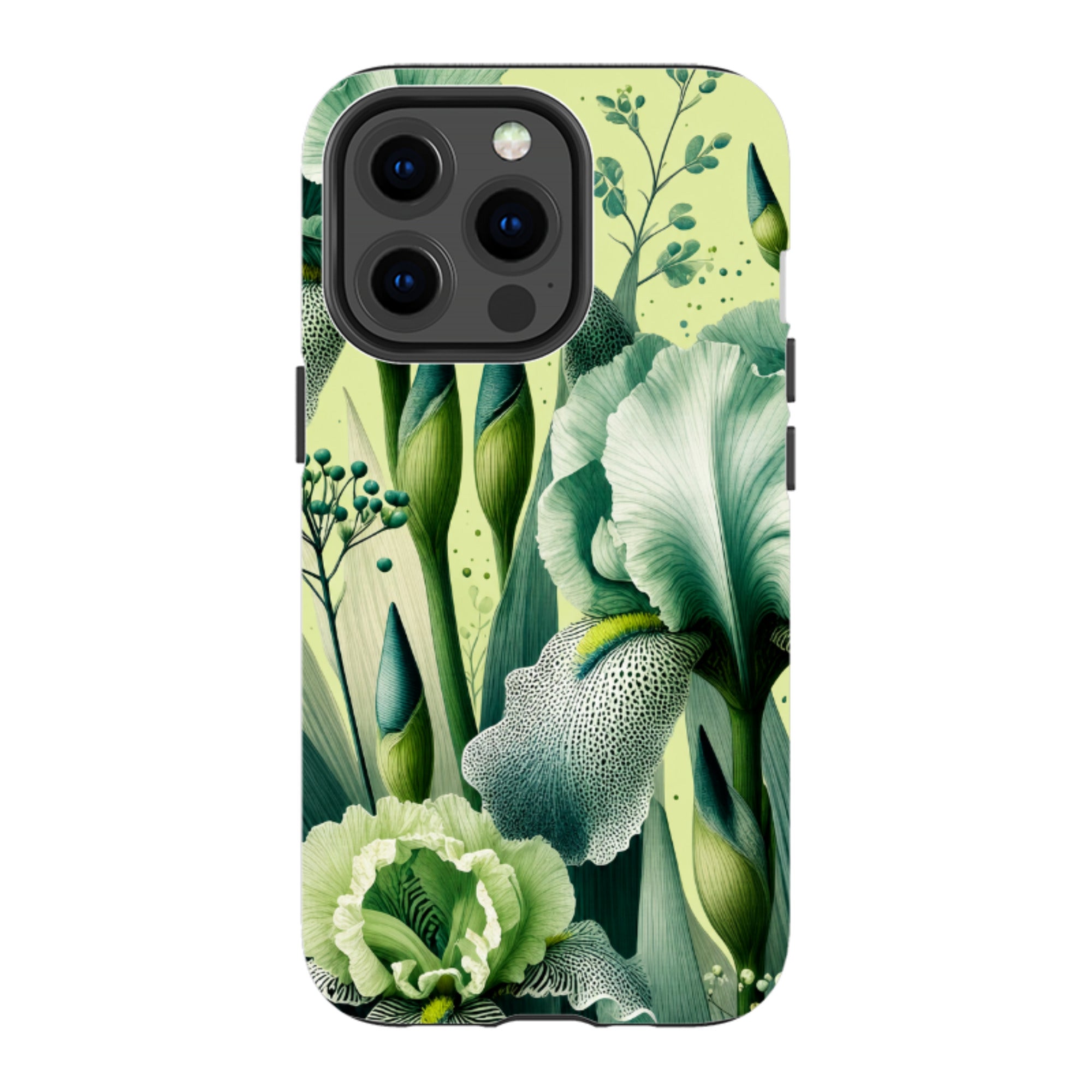 iPhone Tough Case - Sage Green Iris Floral