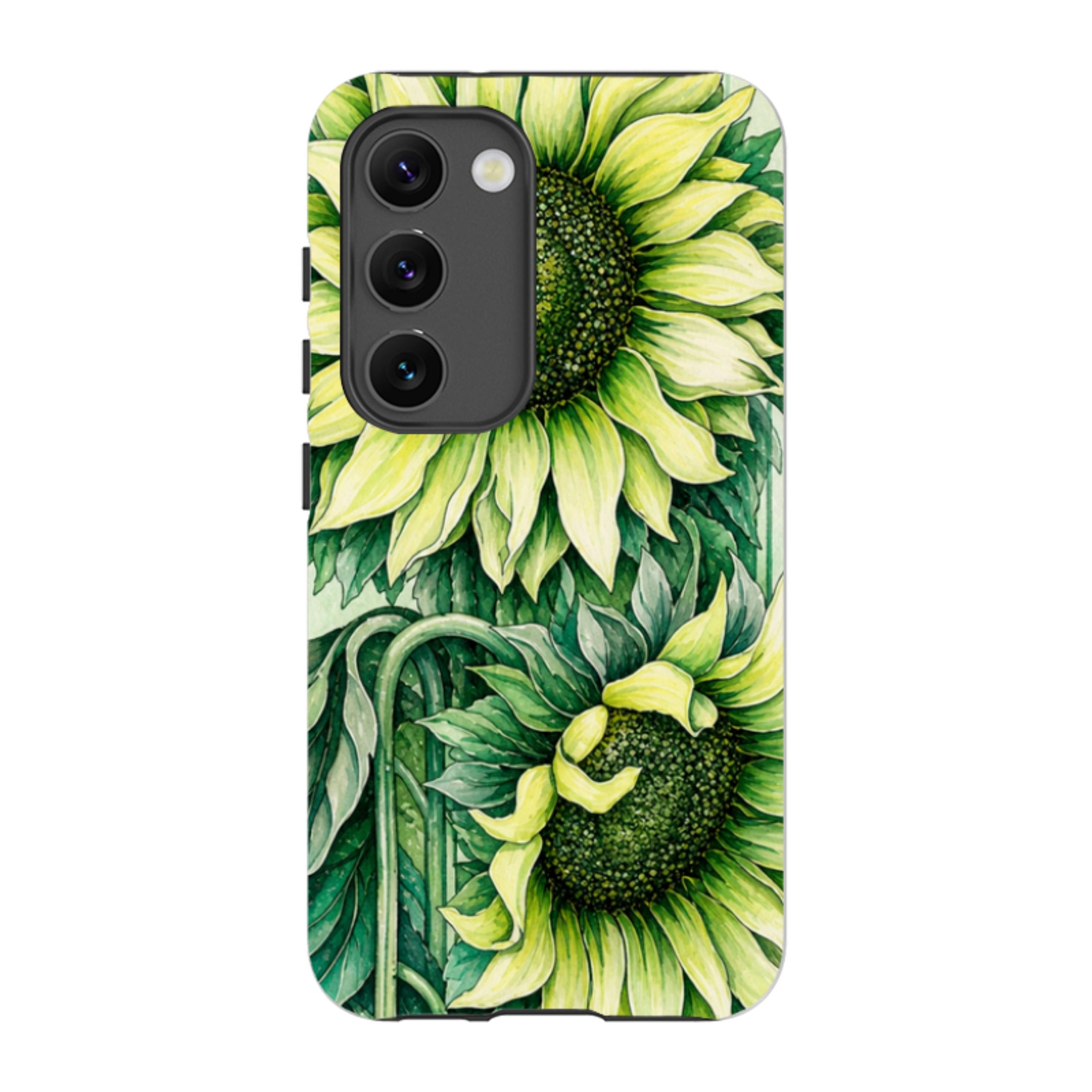 Samsung Tough Case - Sage Green Sunflower