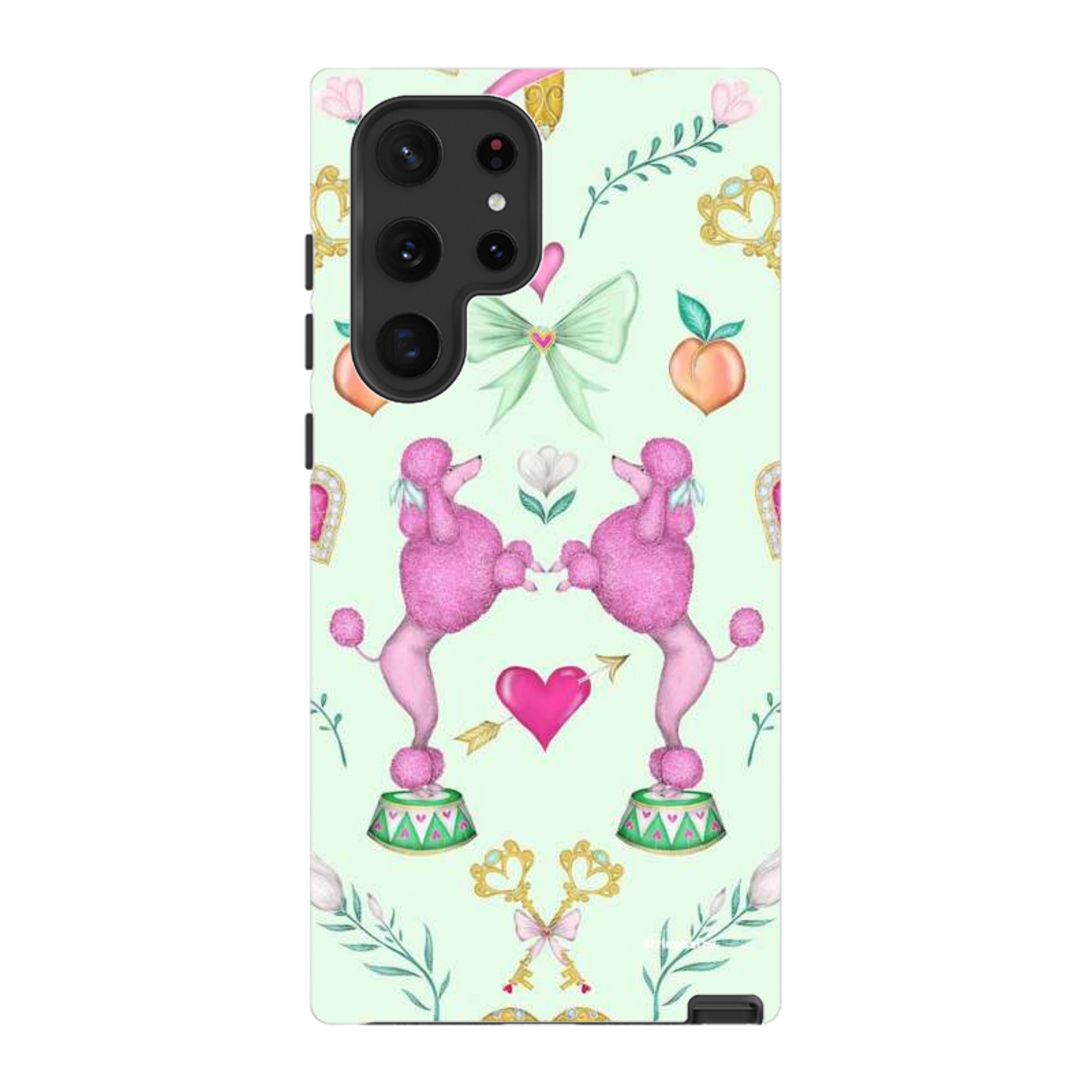 Samsung Tough Case - Pink Poodle Parlour Mint By Catherine Rowe