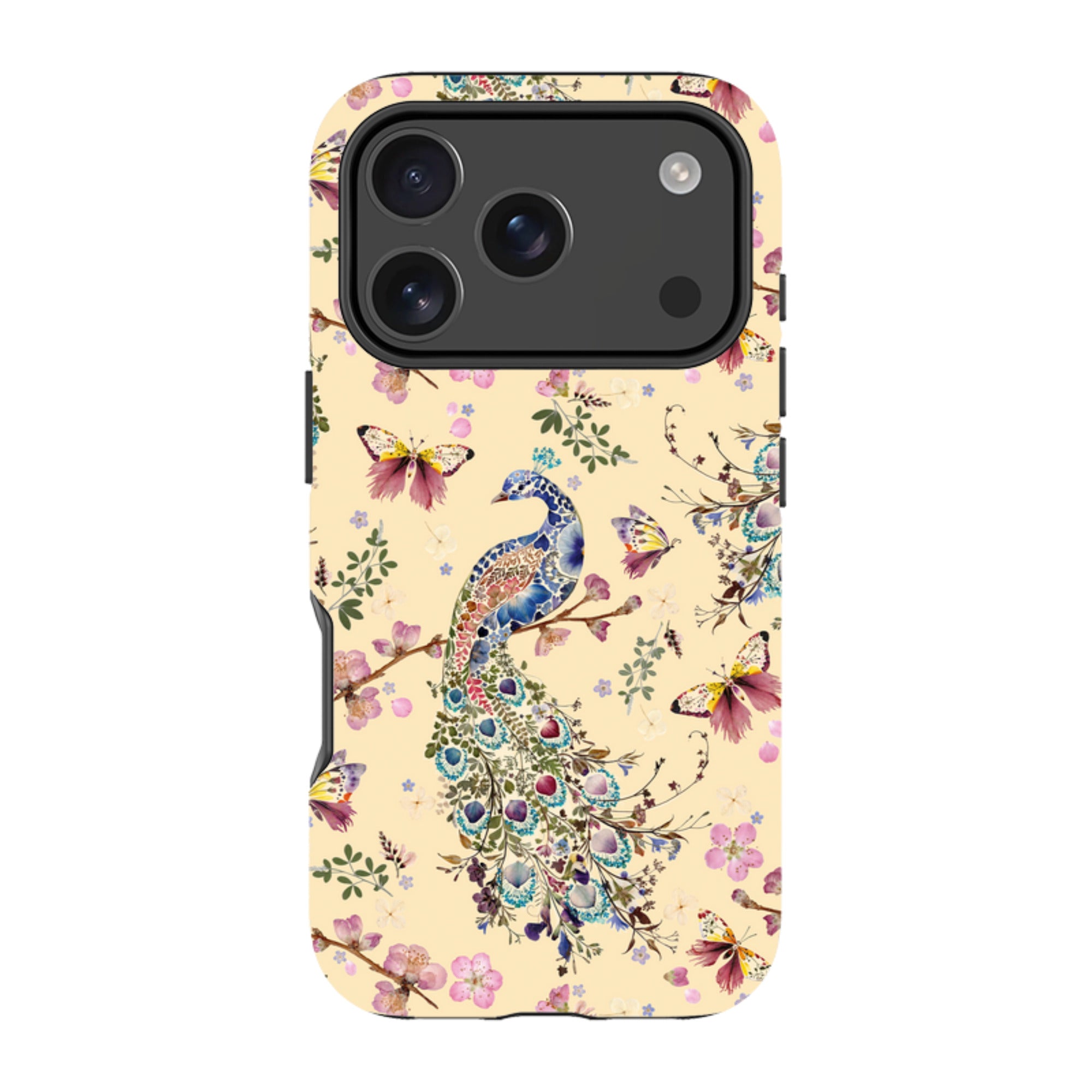 iPhone MagSafe Tough Case -  Peacock and Cherry Blossoms Lily By Helen Ahpornsiri