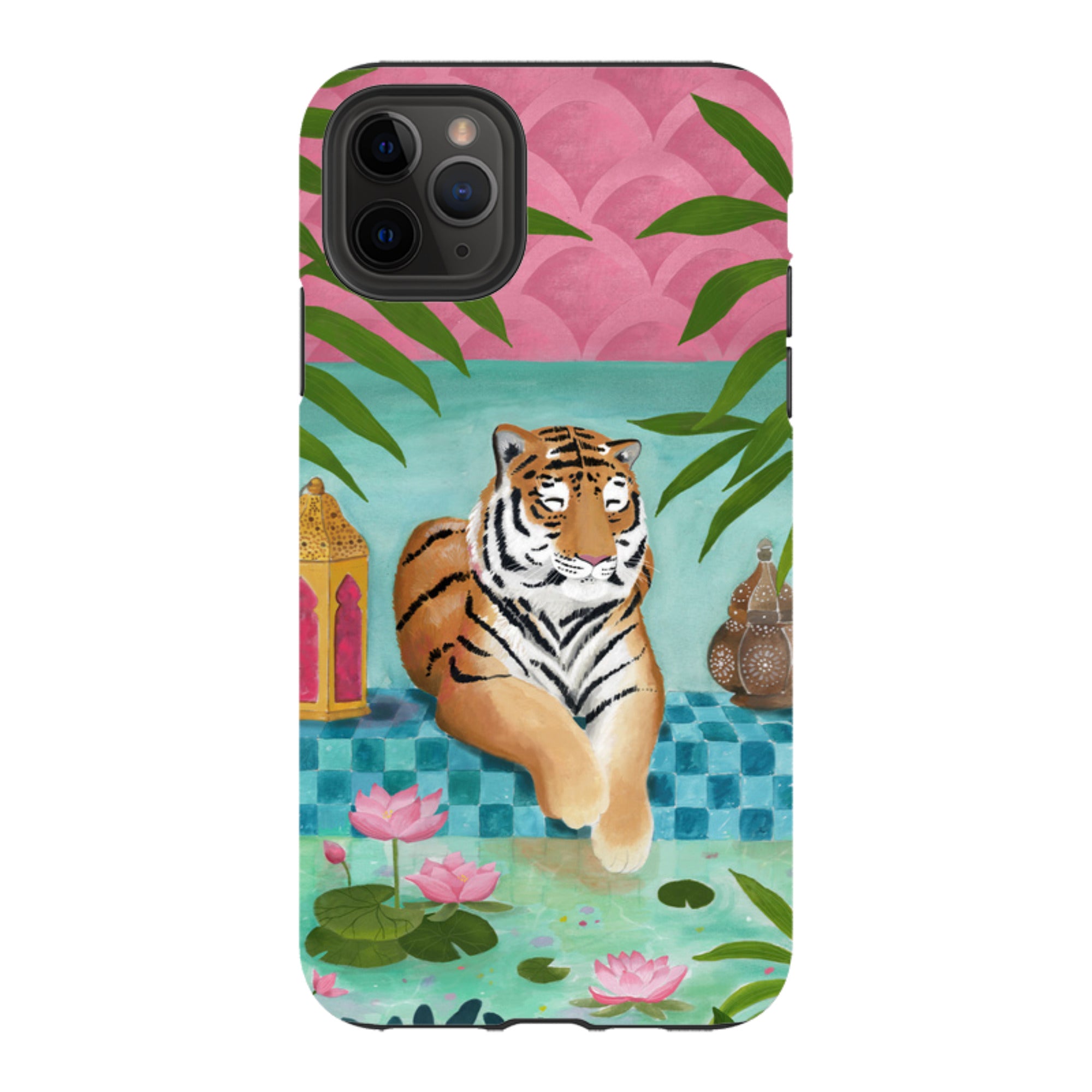iPhone Tough Case - Lotus Tiger By Bex Parkin