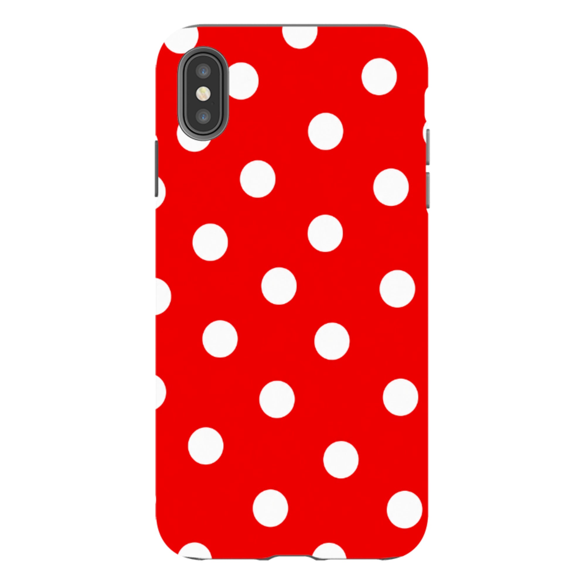 iPhone Tough Case - Red & White Polka Dot