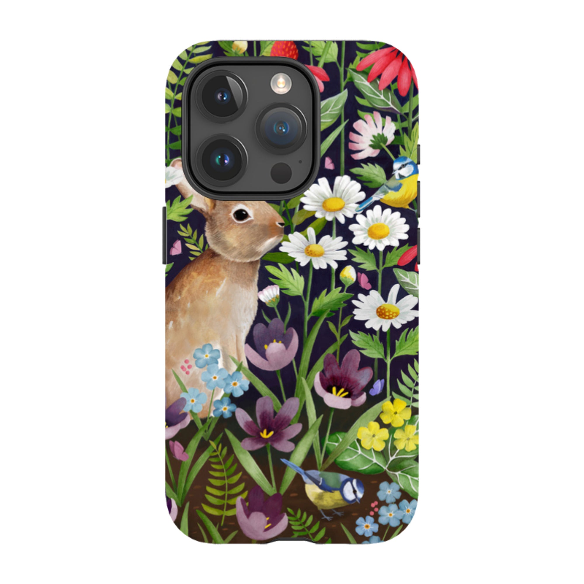 iPhone Tough Case - Rabbit And Wildflowers By Bex Parkin