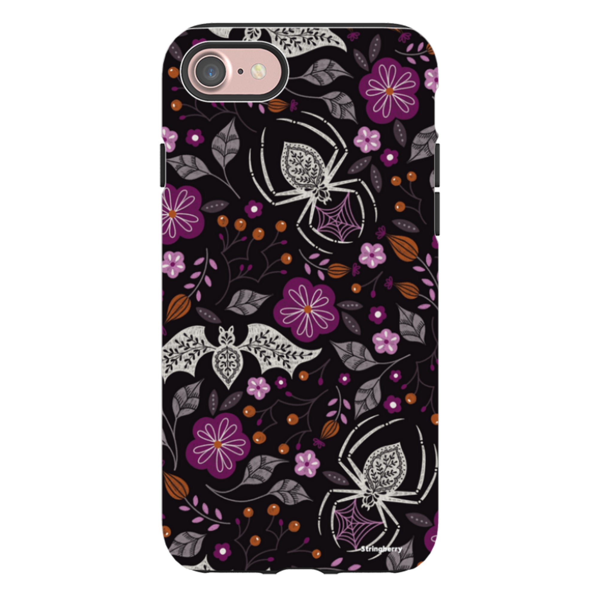 iPhone Tough Case - SpiderBat Black By Jenny Zemanek