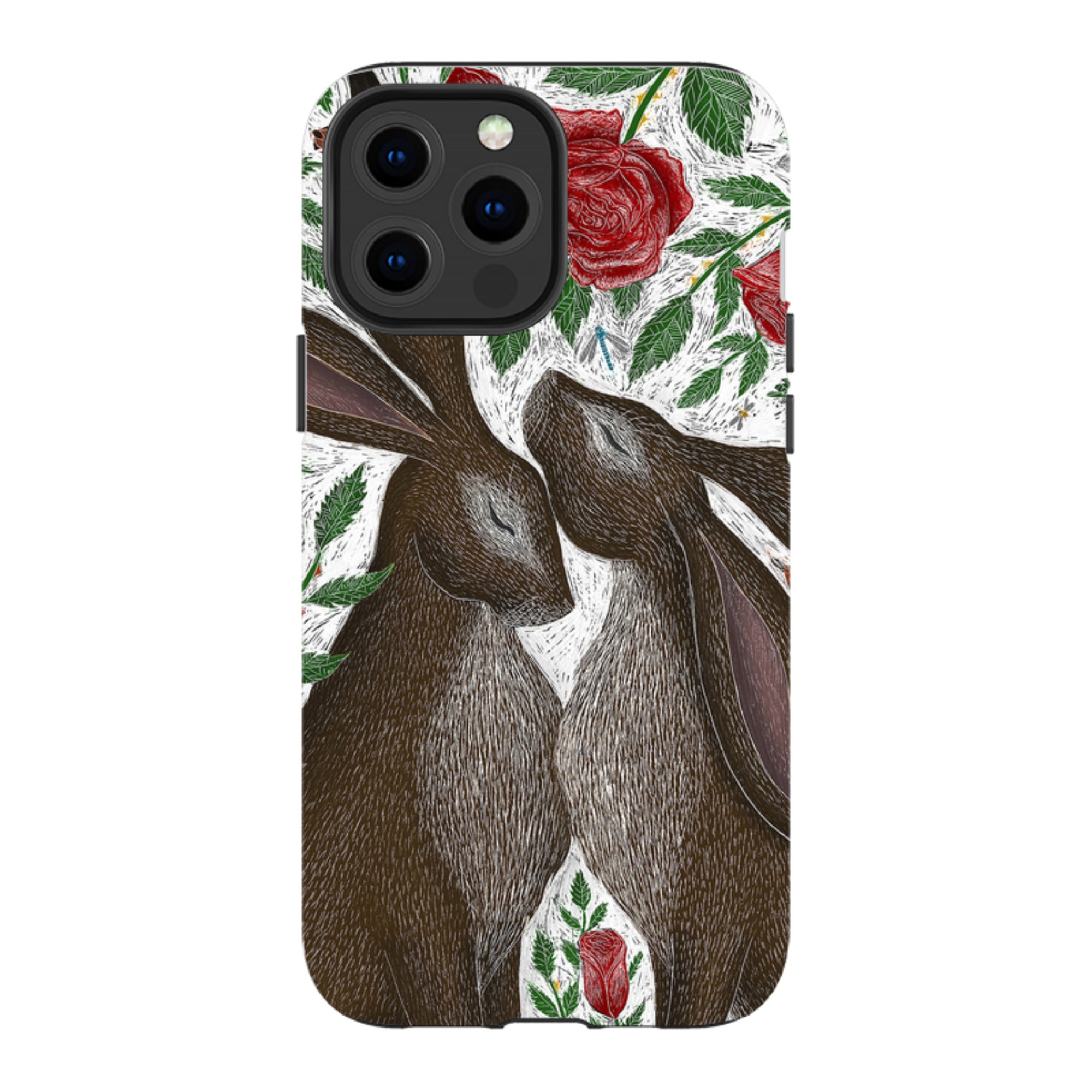 iPhone Tough Case - Hares And Red Roses By Catherine Rowe
