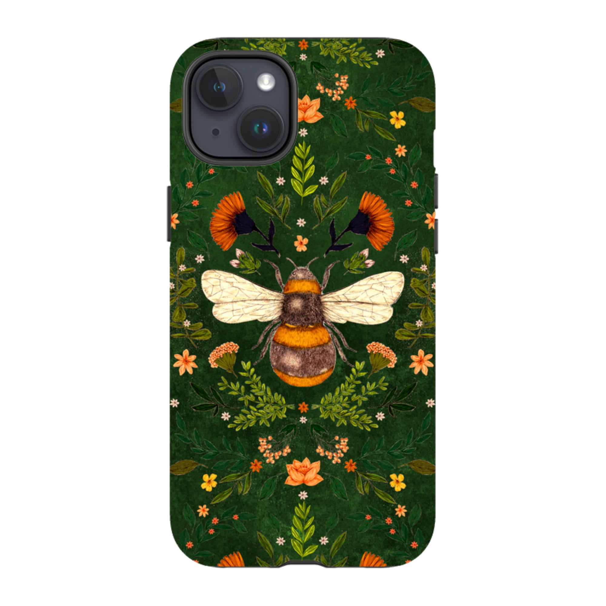 iPhone Tough Case - Botanical Bee Green By Jade Mosinski