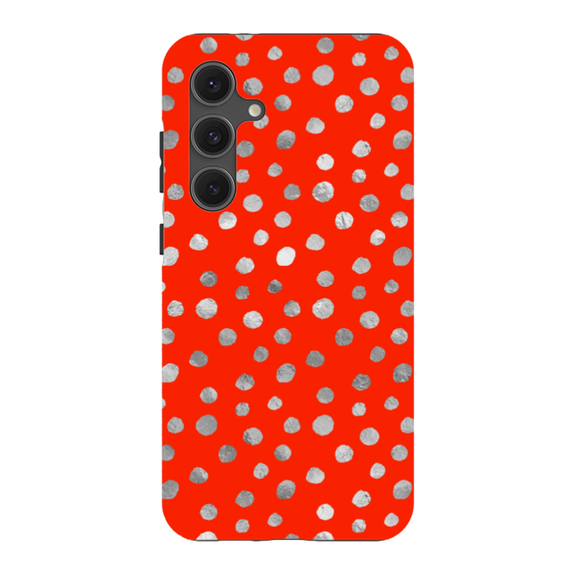 Samsung Tough Case - Red and Silver Dots