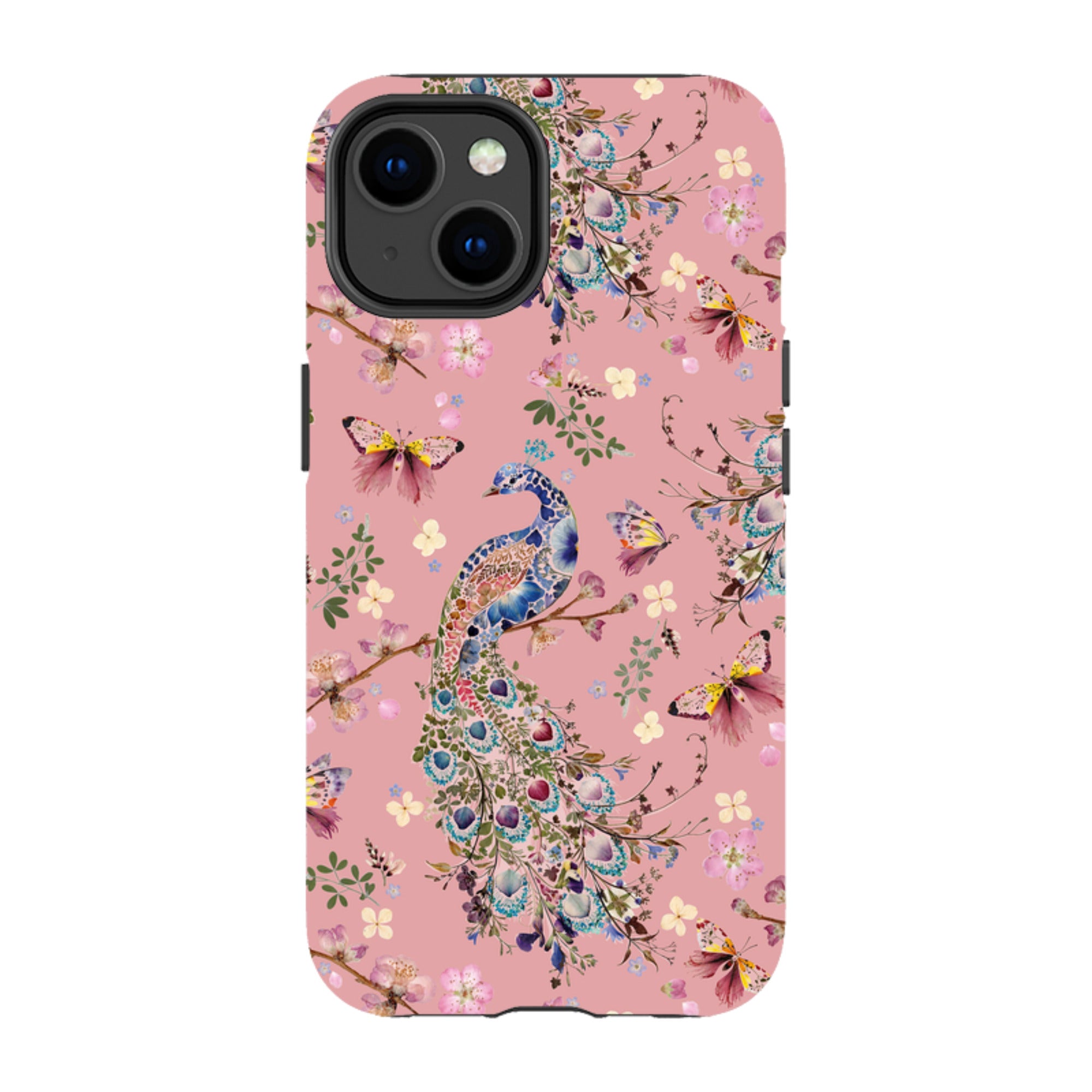 iPhone Tough Case - Peacock and Cherry Blossoms Lupine By Helen Ahpornsiri