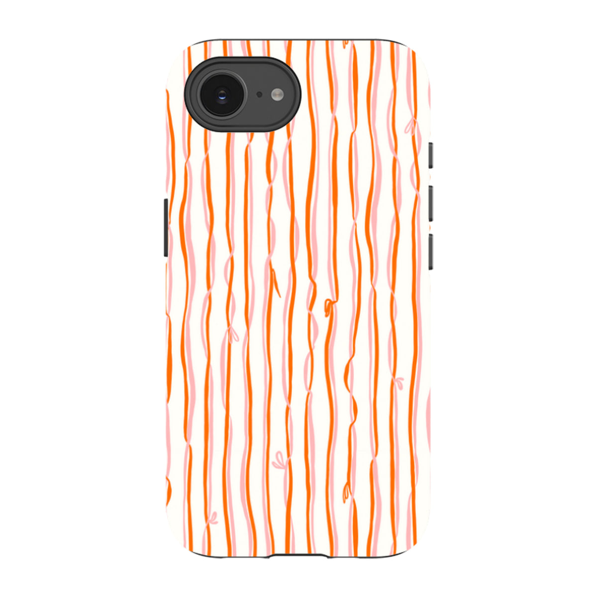 iPhone Tough Case - Ribbons orange and pink By Katherine Quinn