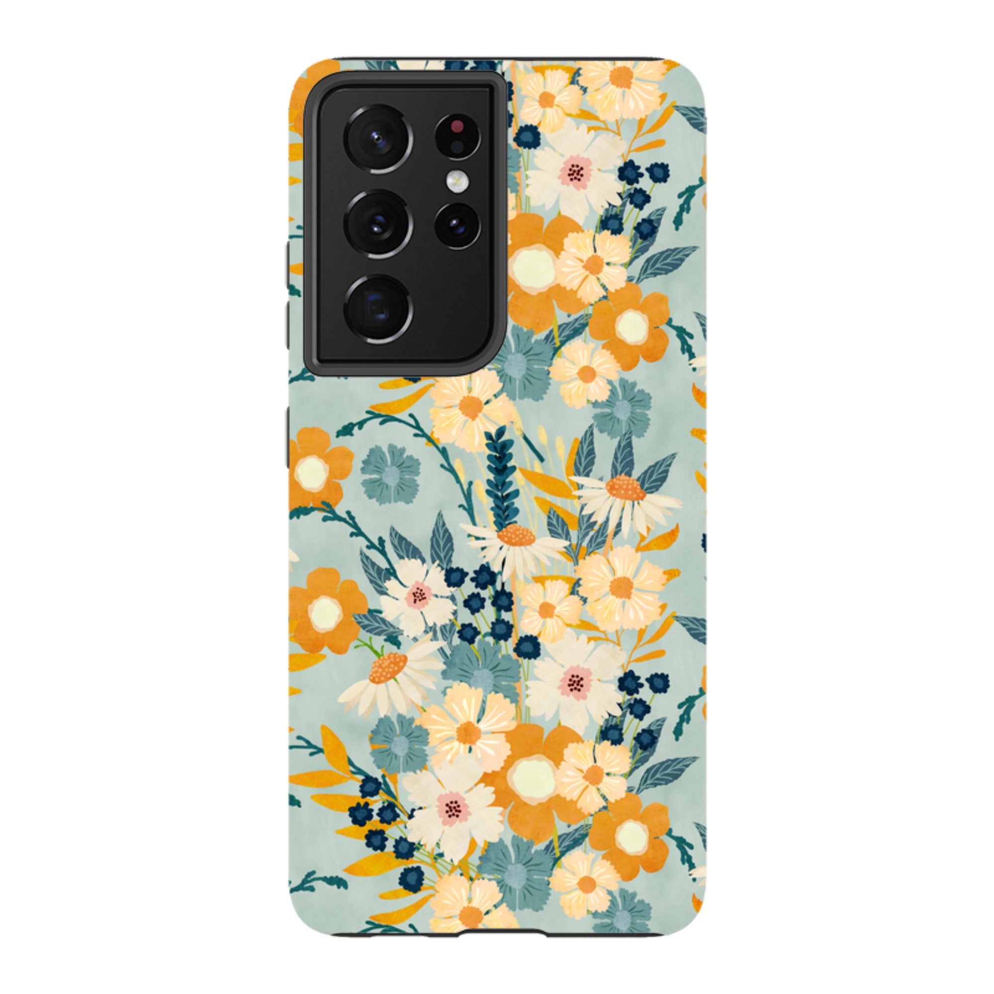 Samsung Tough Case - Yellow And Blue Floral By Katherine Quinn