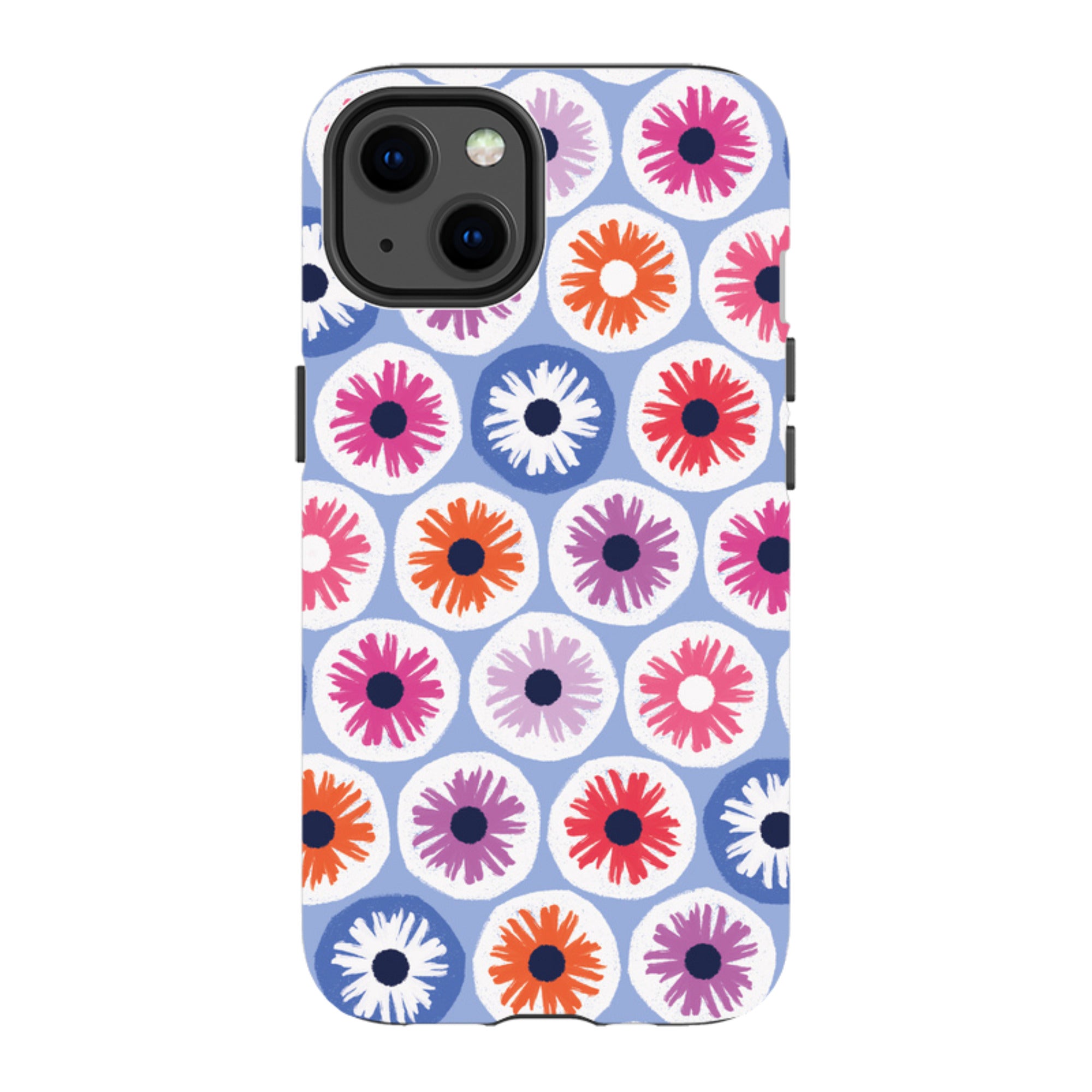 iPhone Tough Case - Penny Flowers Light Blue By Ali Brookes