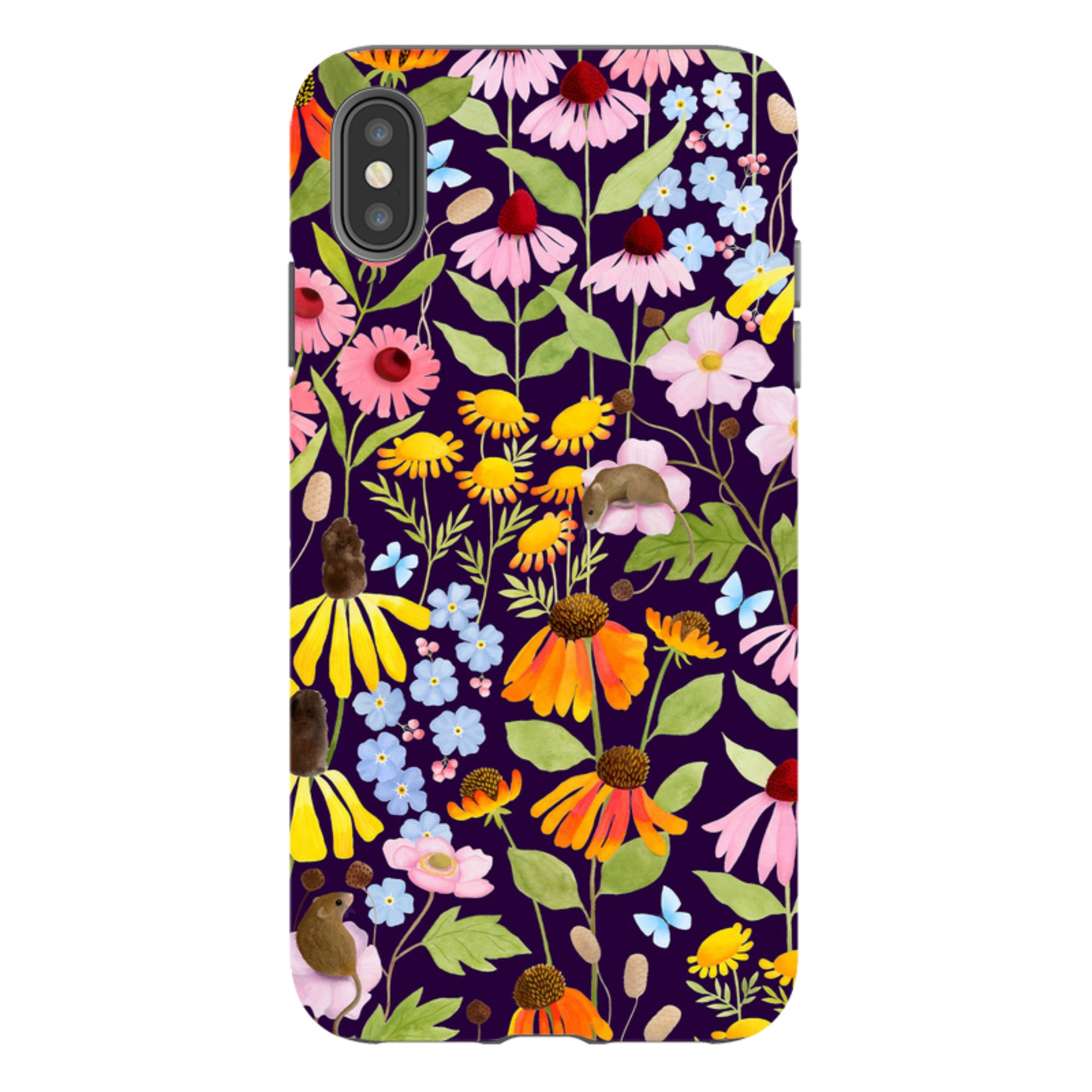 iPhone Tough Case - Mice And Wildflowers By Bex Parkin