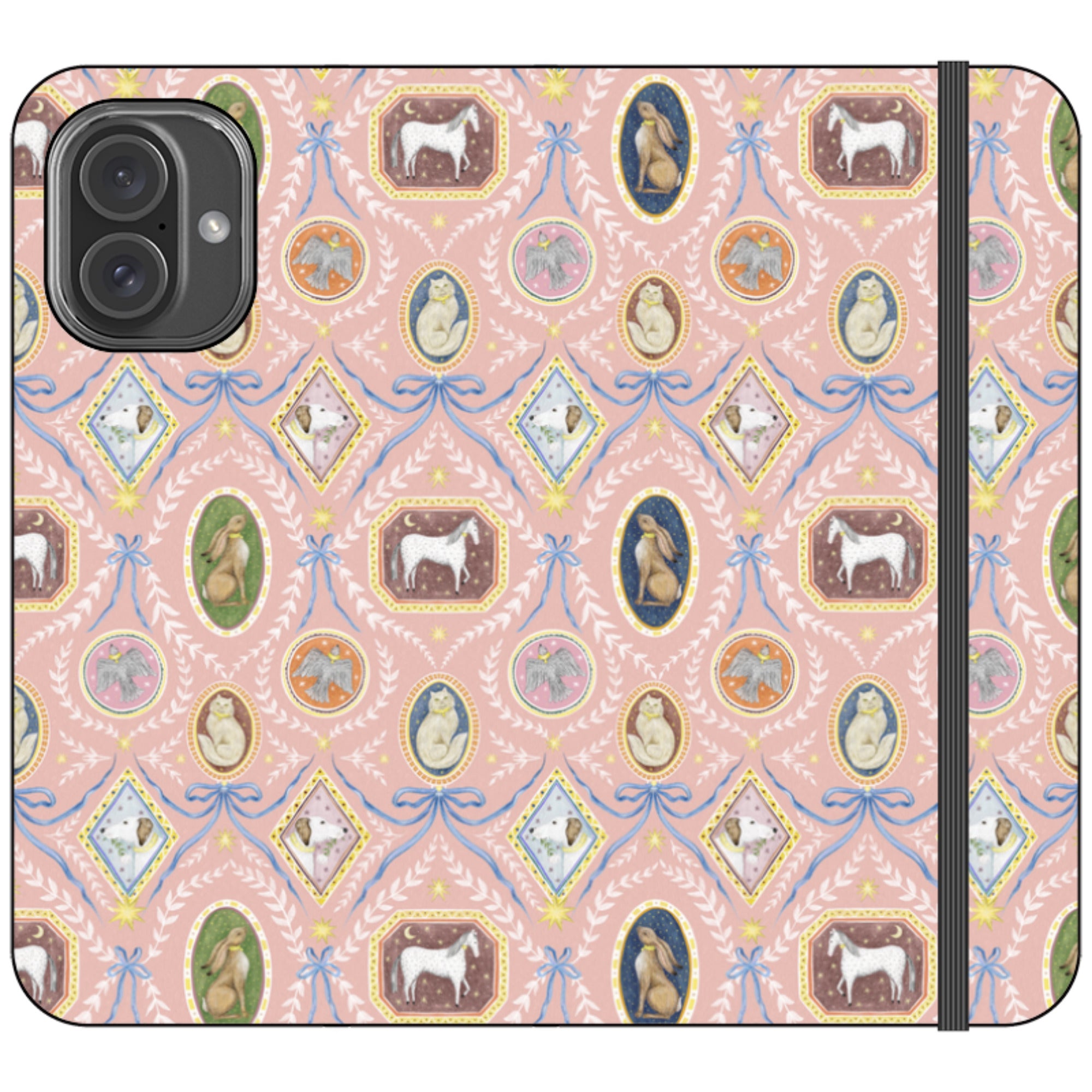 Charleston Peach Pink Wallet Case By Catherine Rowe