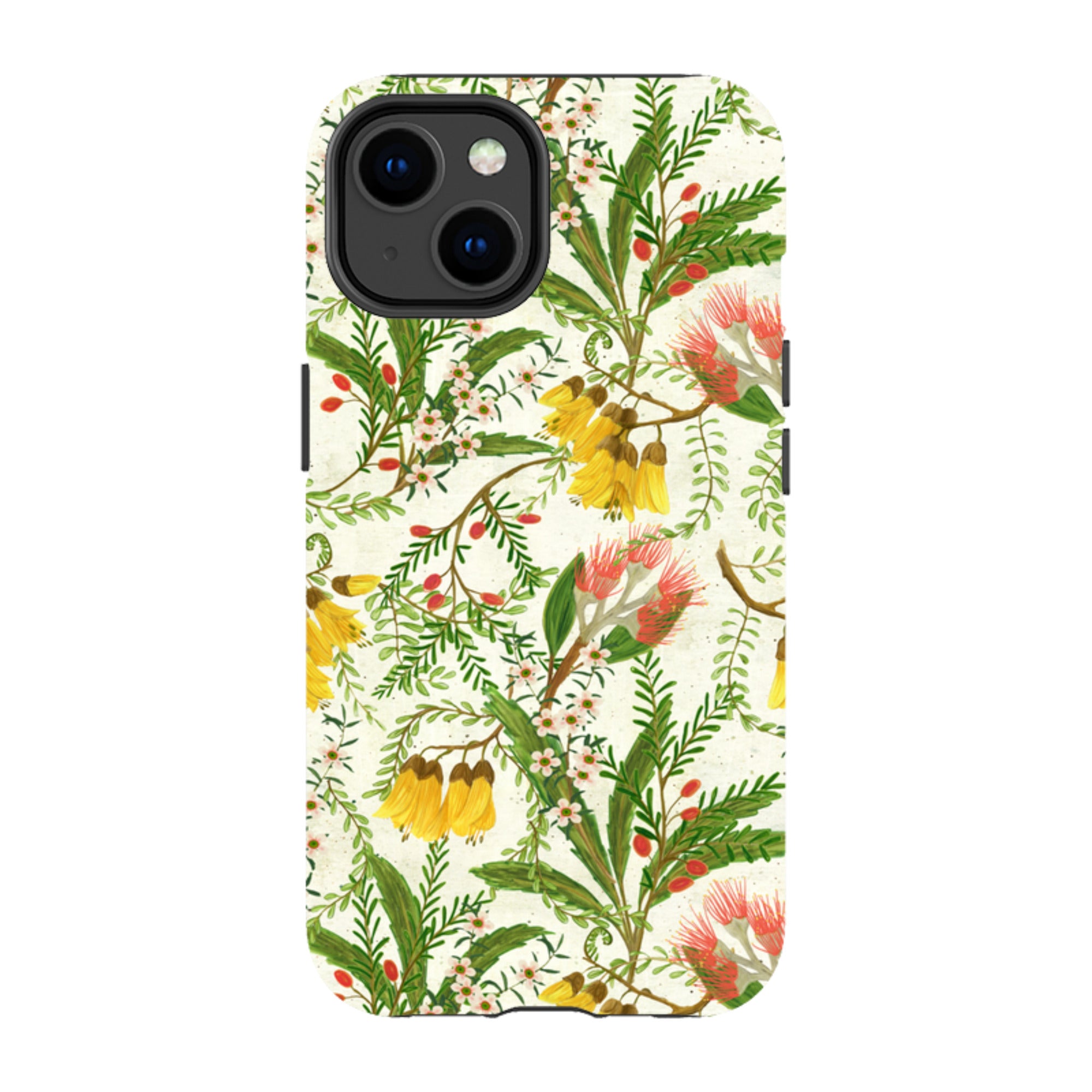 iPhone MagSafe Tough Case - Kowhai and Bottle Brush By Katherine Quinn