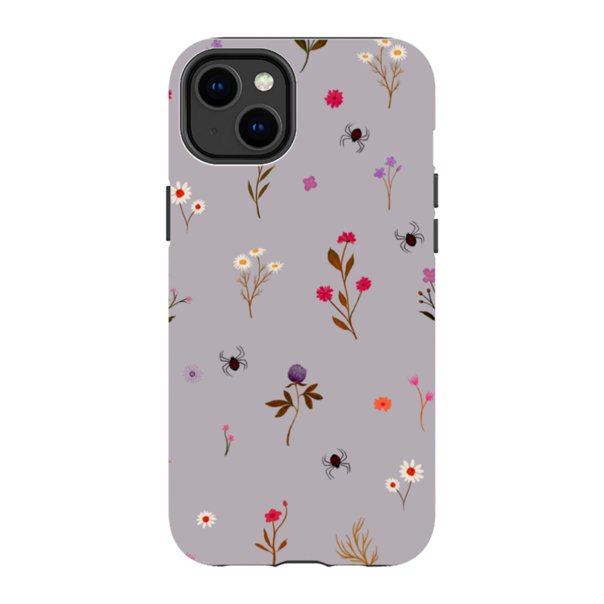 iPhone Tough Case - Florals and Spiders - Mauve By Katherine Quinn
