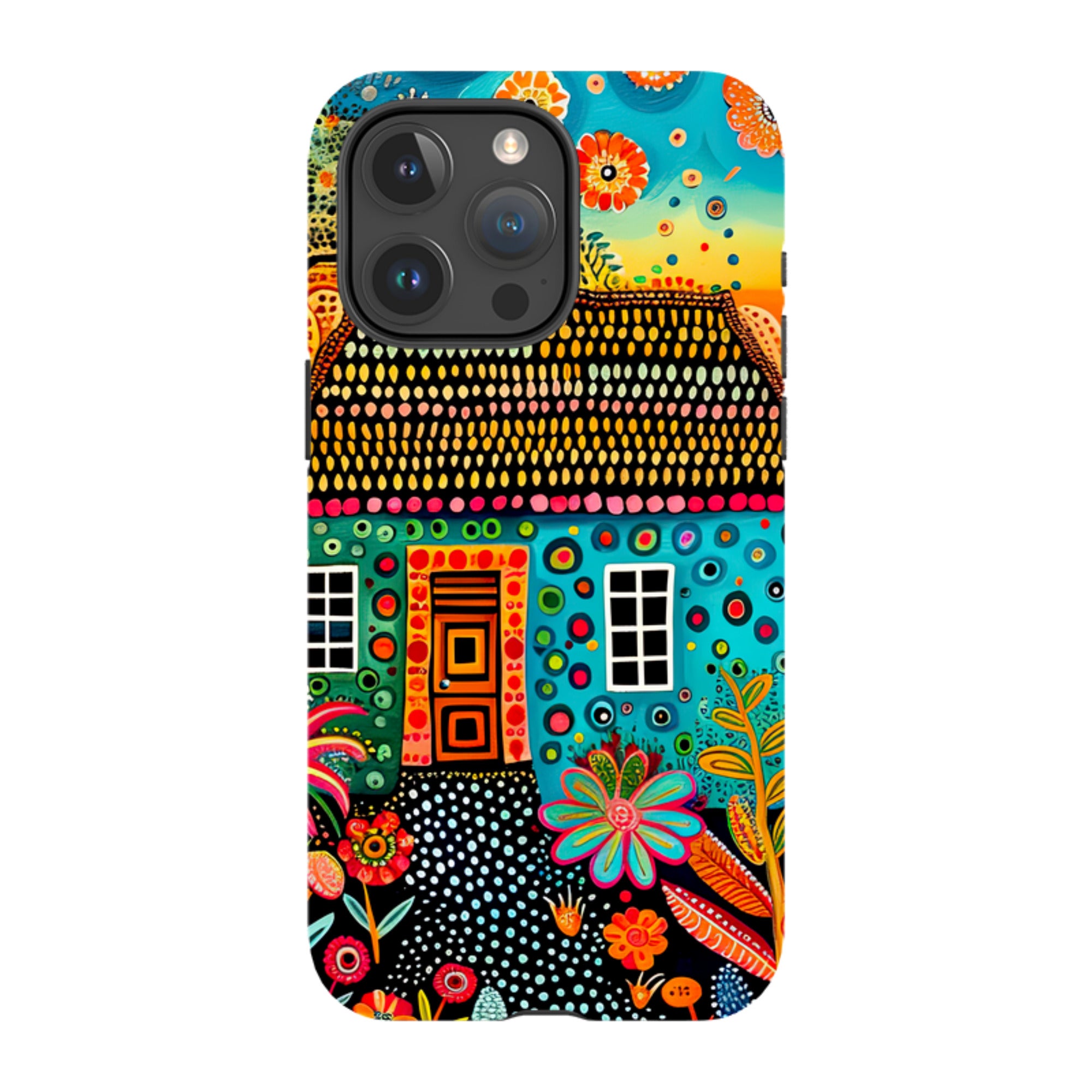 iPhone MagSafe Tough Case - Folk Art House VII
