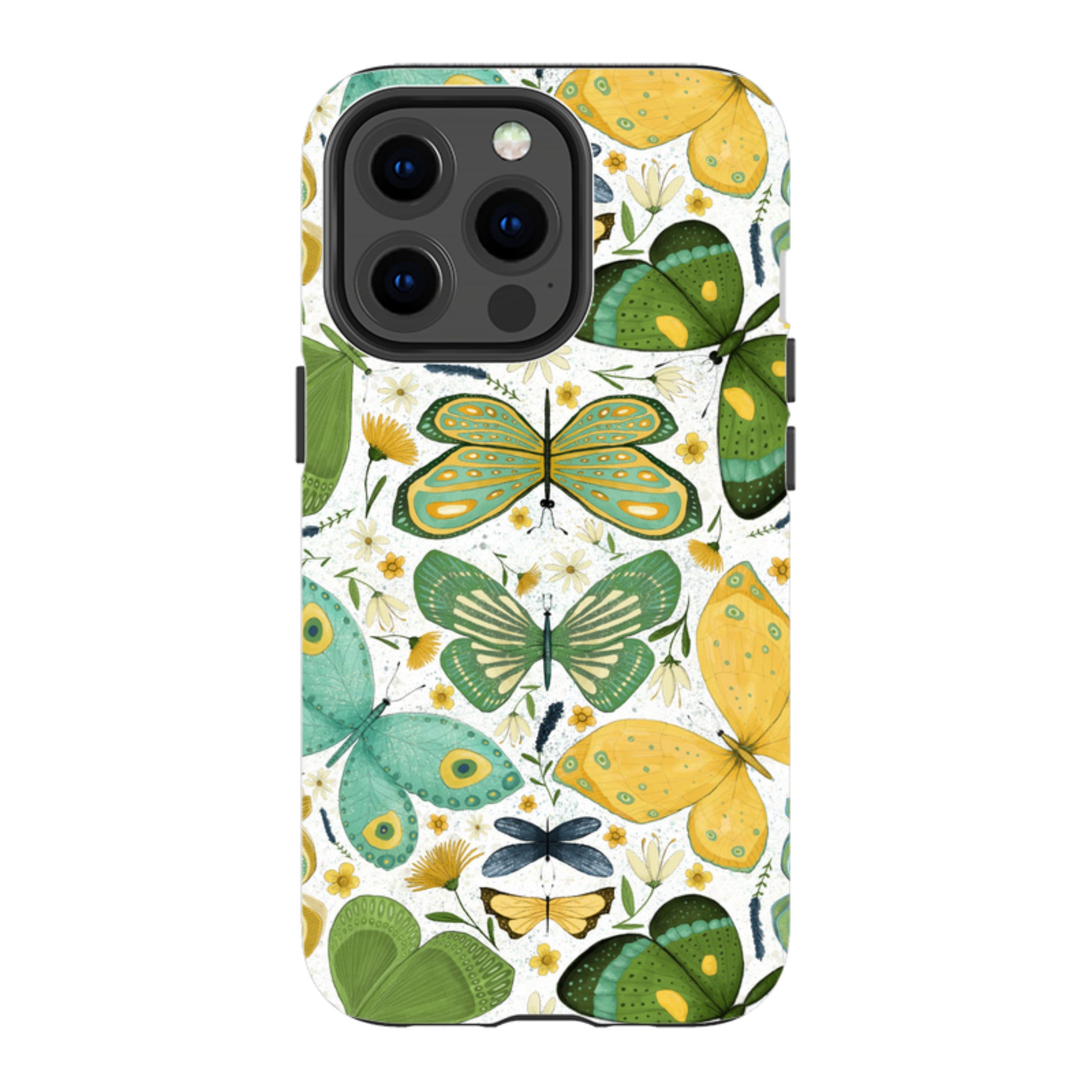 iPhone Tough Case - Green Butterflies By Maja Lindberg