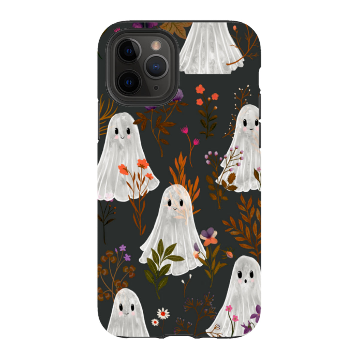 iPhone Tough Case - Ghost in the Garden - Charcoal By Katherine Quinn