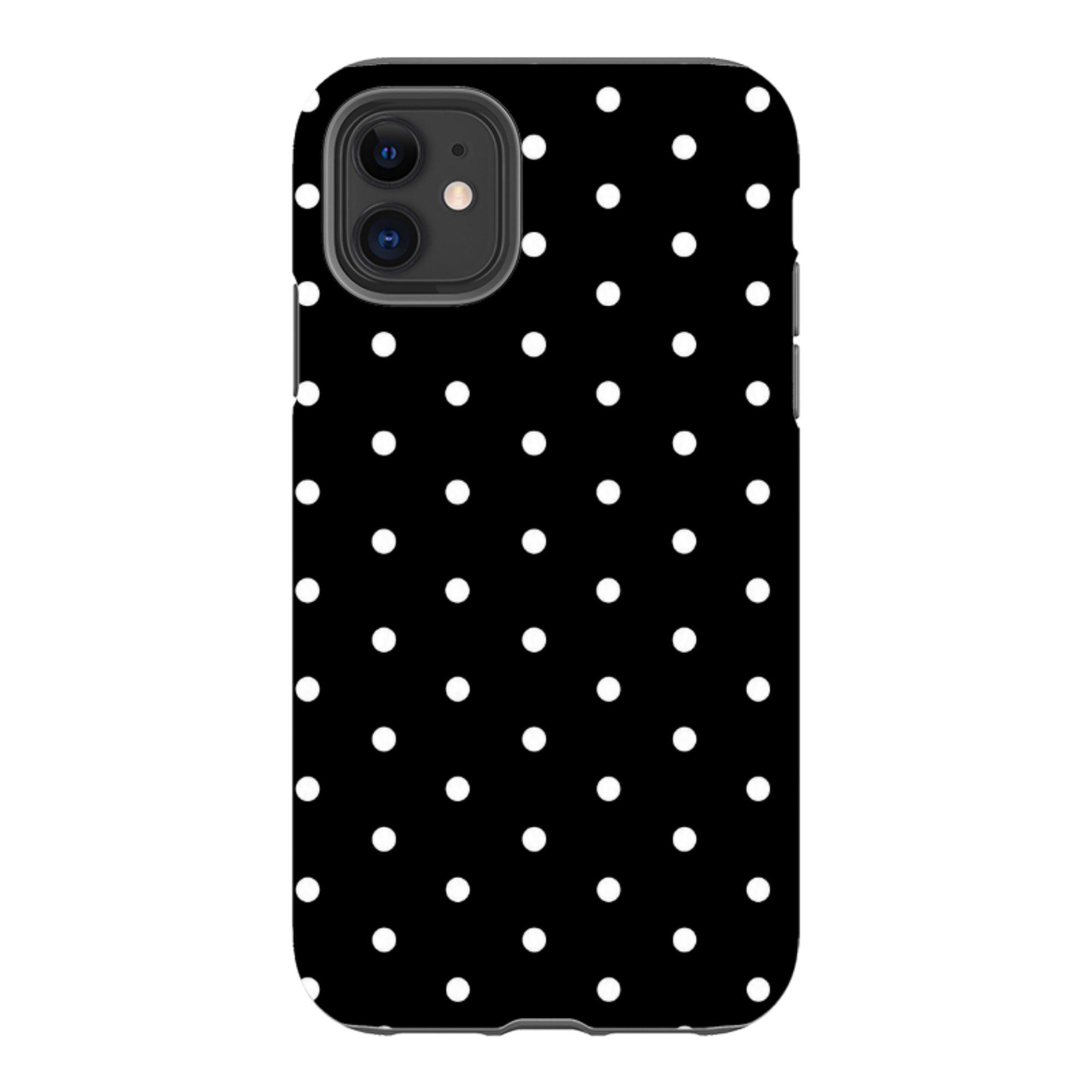 iPhone Tough Case - Black & White Polka Dot