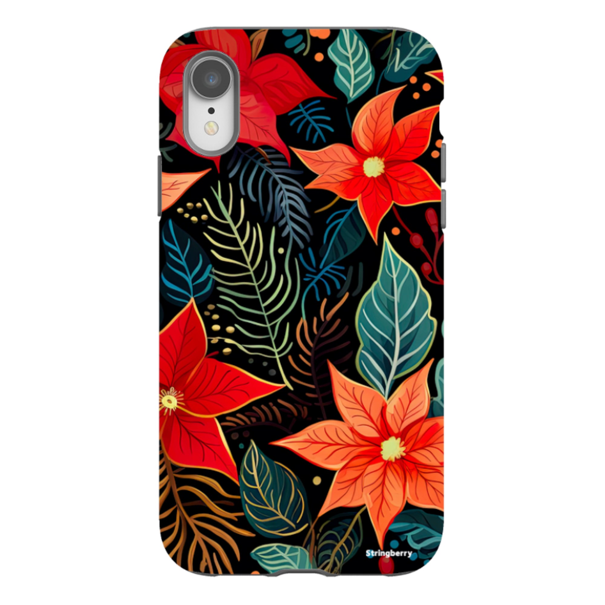 iPhone Tough Case - Red Winter Floral