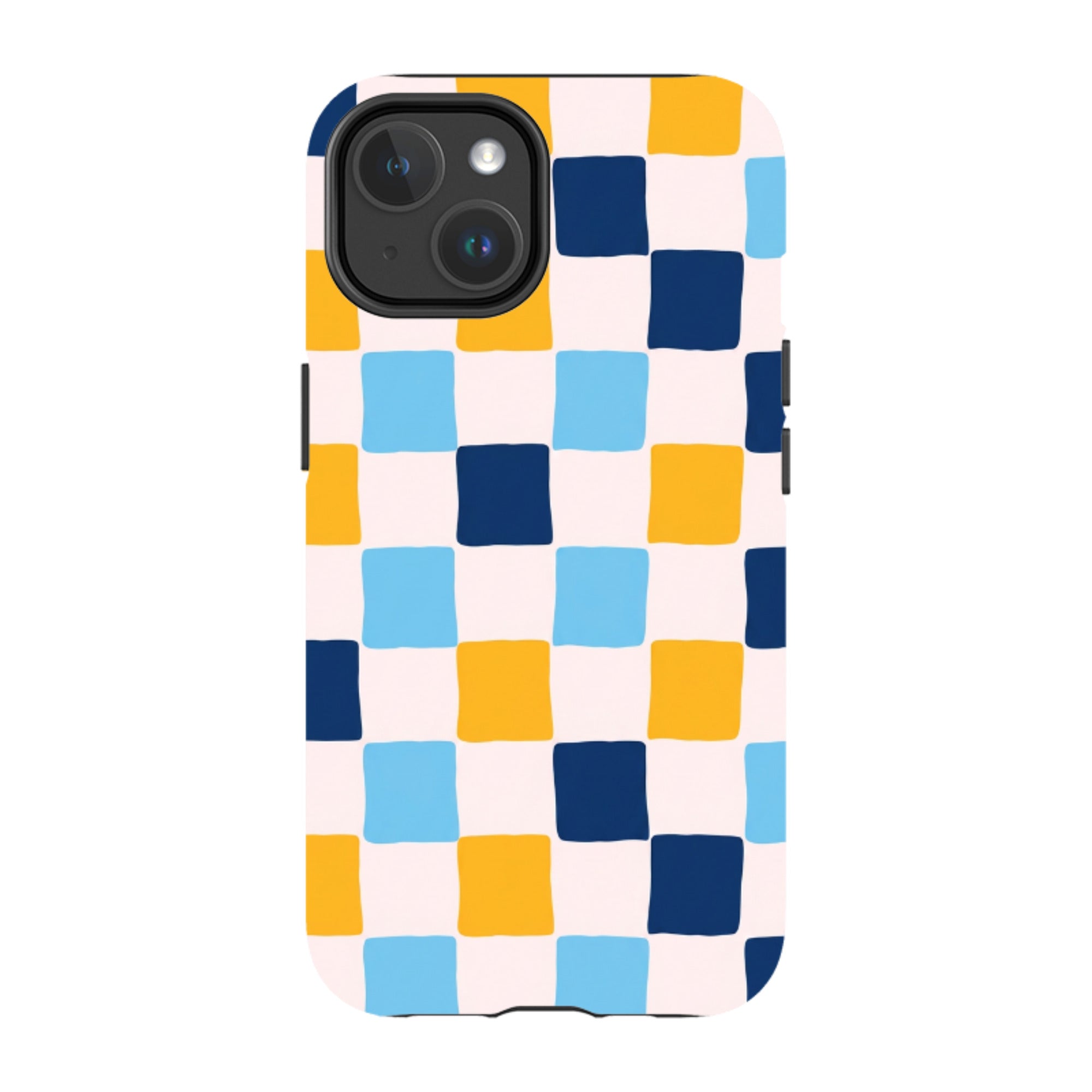 iPhone MagSafe Tough Case - Blue & Yellow Checkerboard