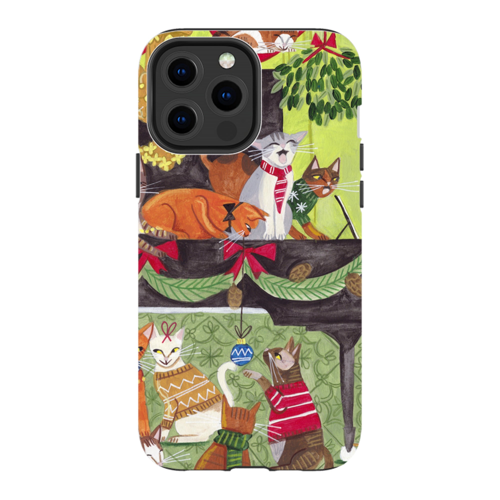 iPhone Tough Case - Christmas Cats II By Caroline Bonne Muller