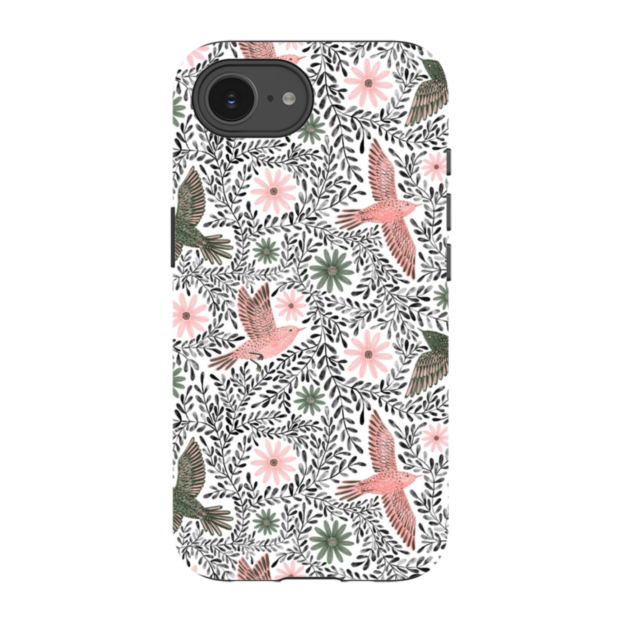 iPhone Tough Case - Bird Pattern Black By Lee Foster Wilson