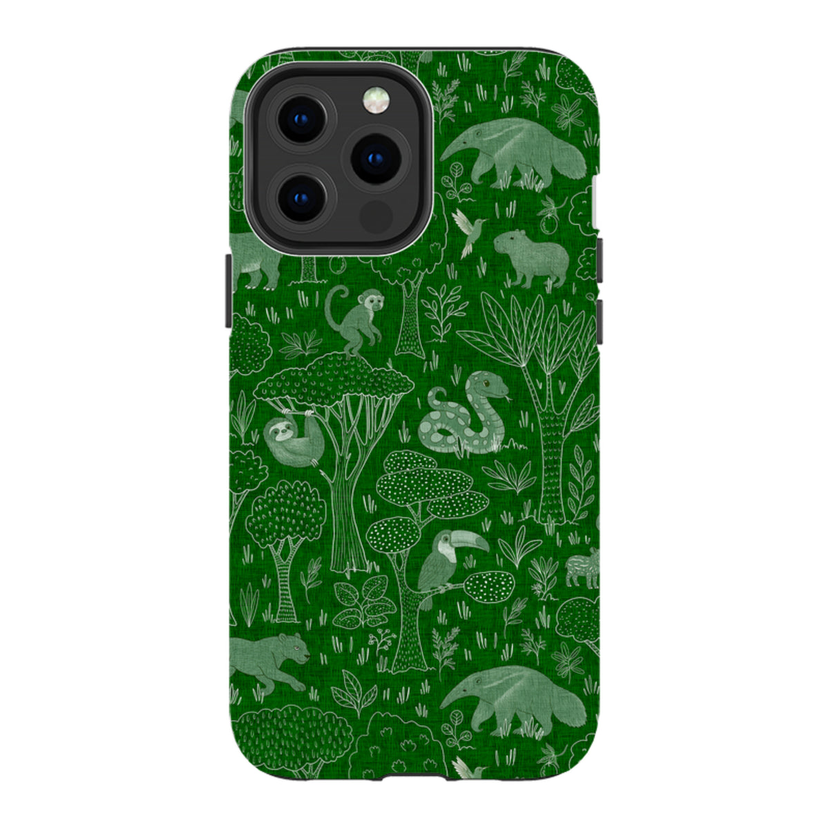 iPhone Tough Case - Tropical Jungle Animals green By Katherine Quinn