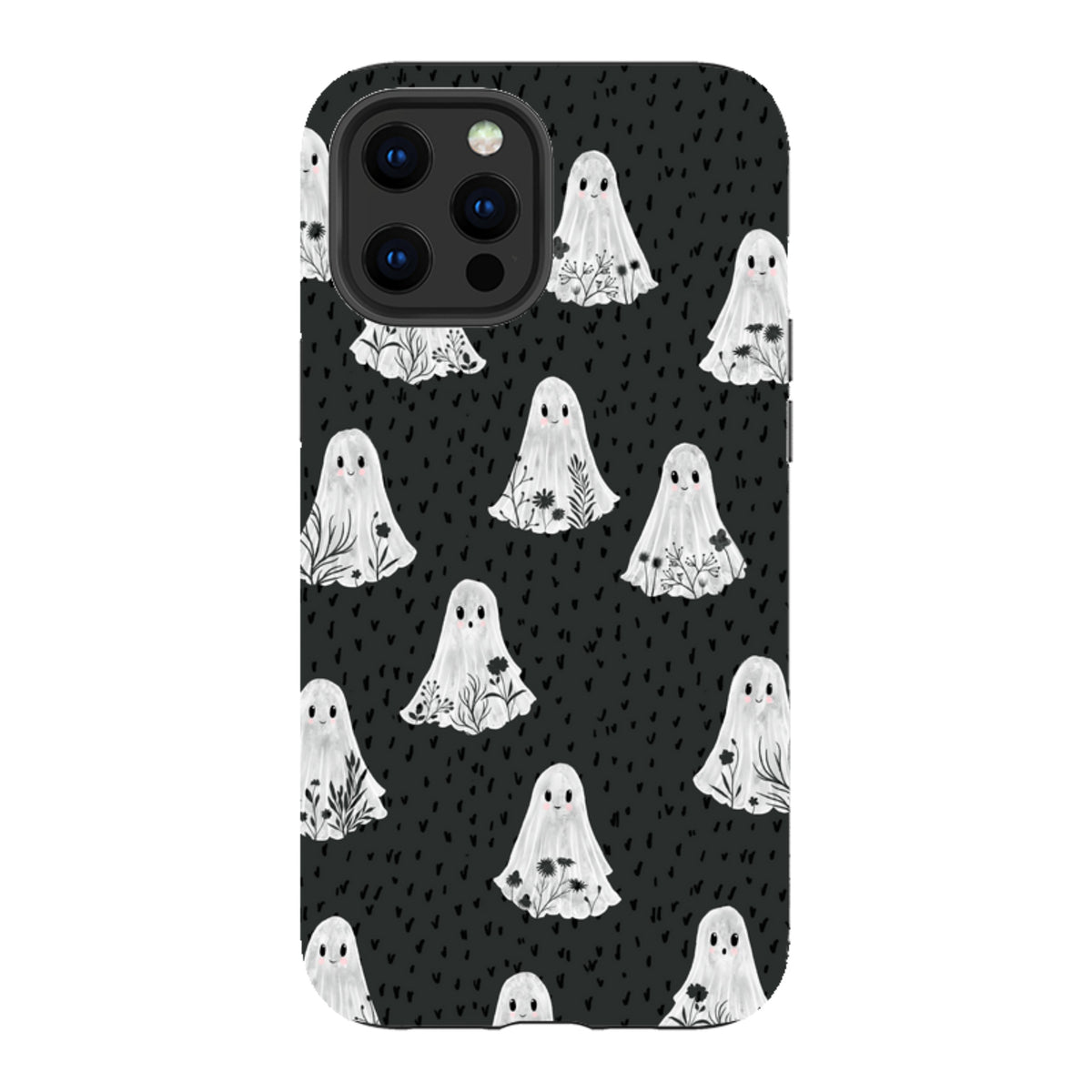 iPhone Tough Case - Floral Ghosts - Charcoal By Katherine Quinn