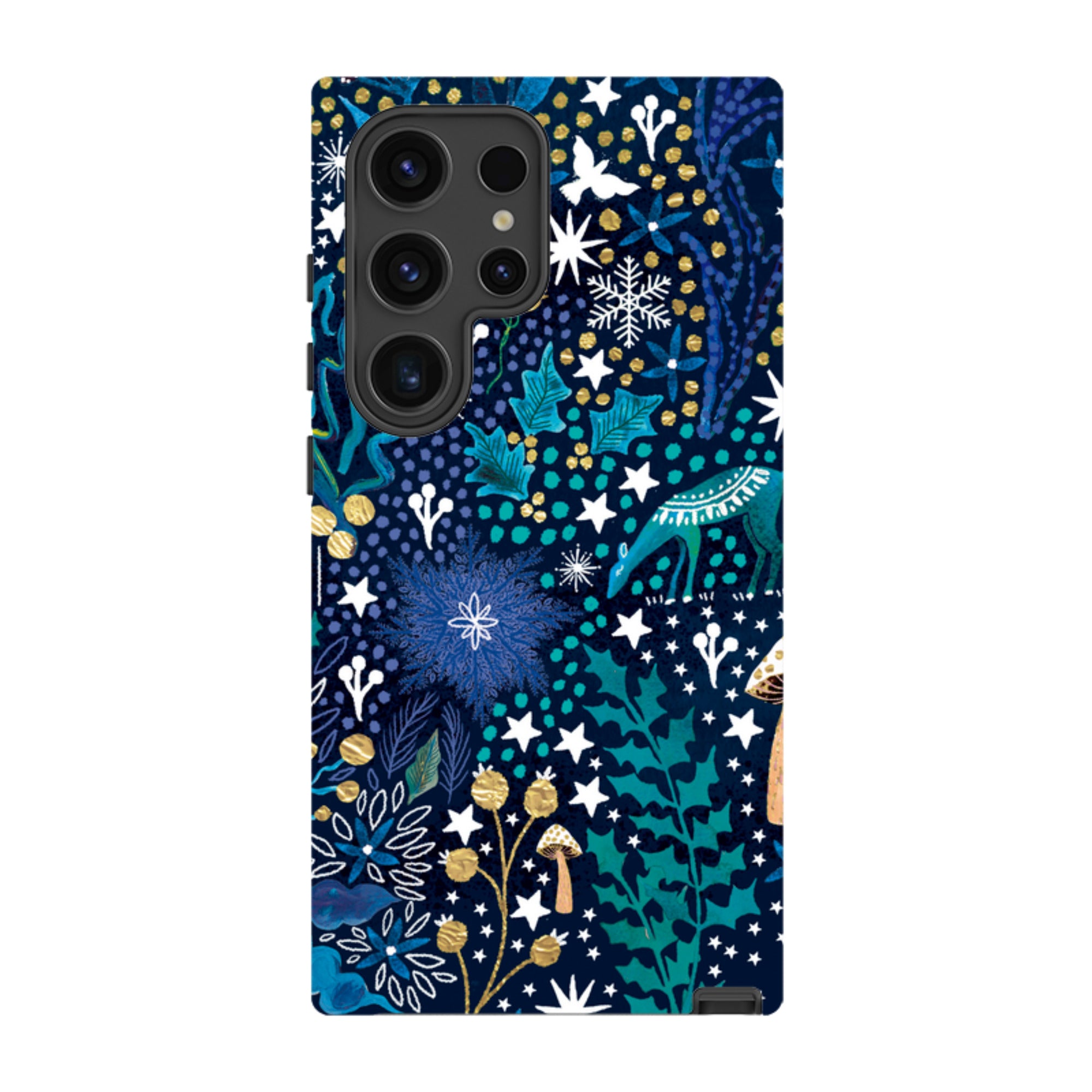 Samsung Tough Case - Winter Flowers Teal By Emma Frances Grant