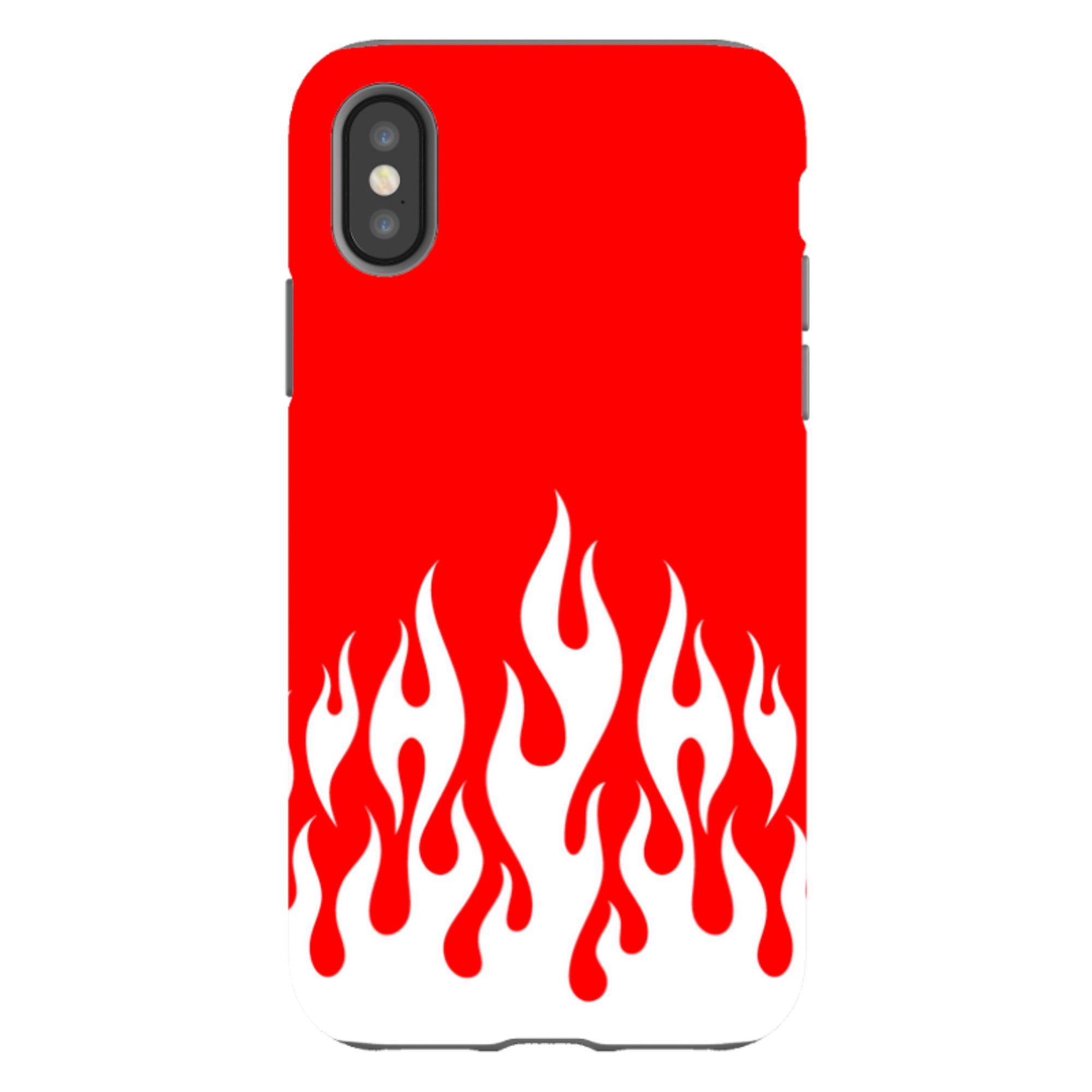 iPhone Tough Case - White Flames Red