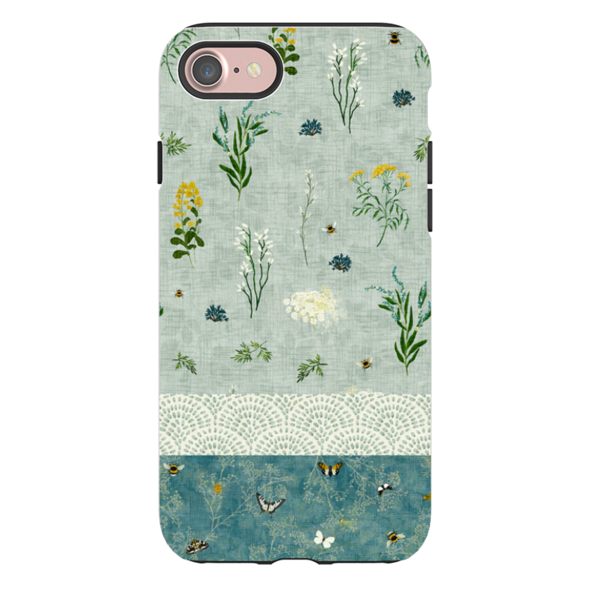 iPhone Tough Case - Song Bird Florals and Bees 2 By Katherine Quinn