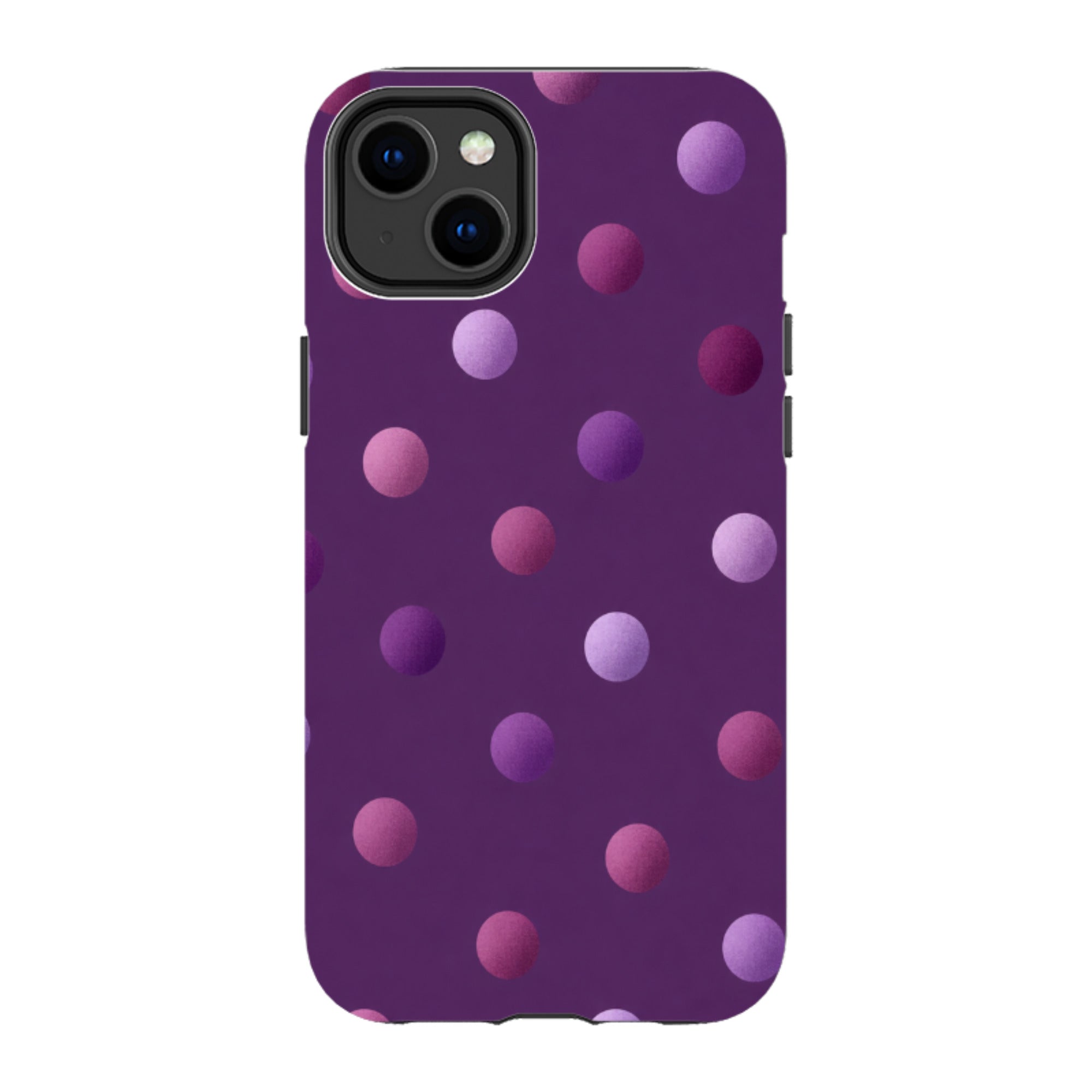 iPhone Tough Case - Purple Polka Dot