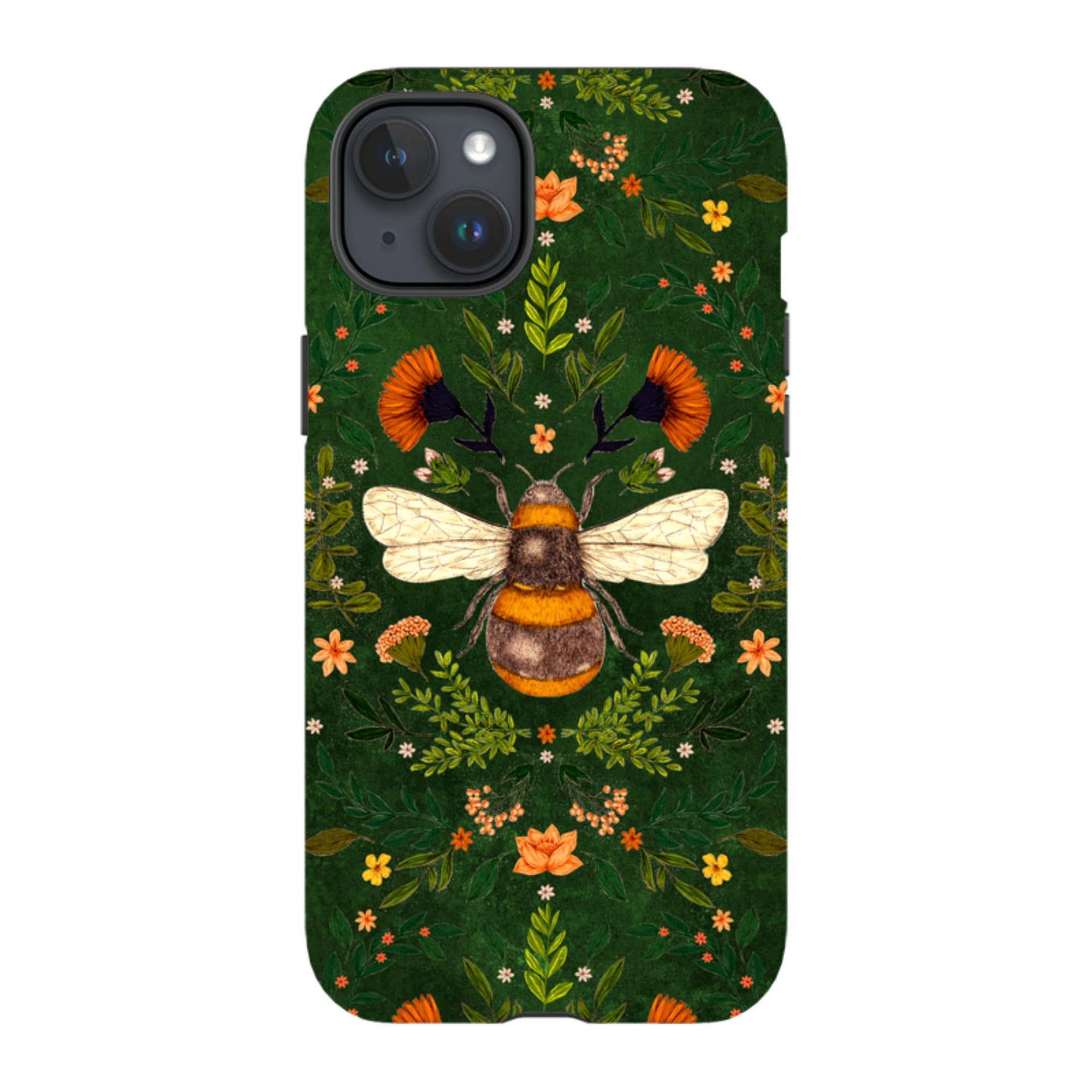 iPhone MagSafe Tough Case -  Botanical Bee Green By Jade Mosinski