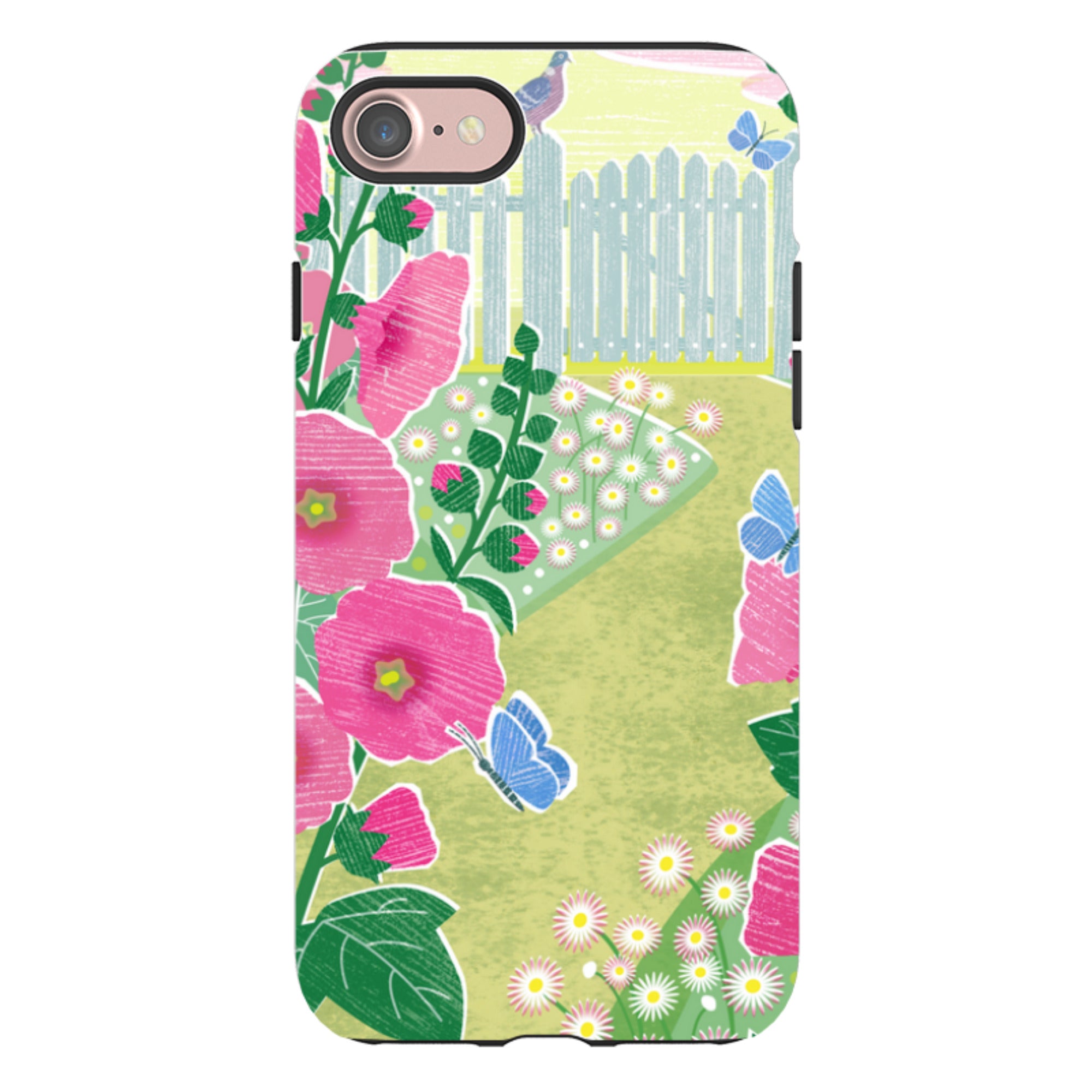 iPhone Tough Case - Hollyhocks By Liane Payne