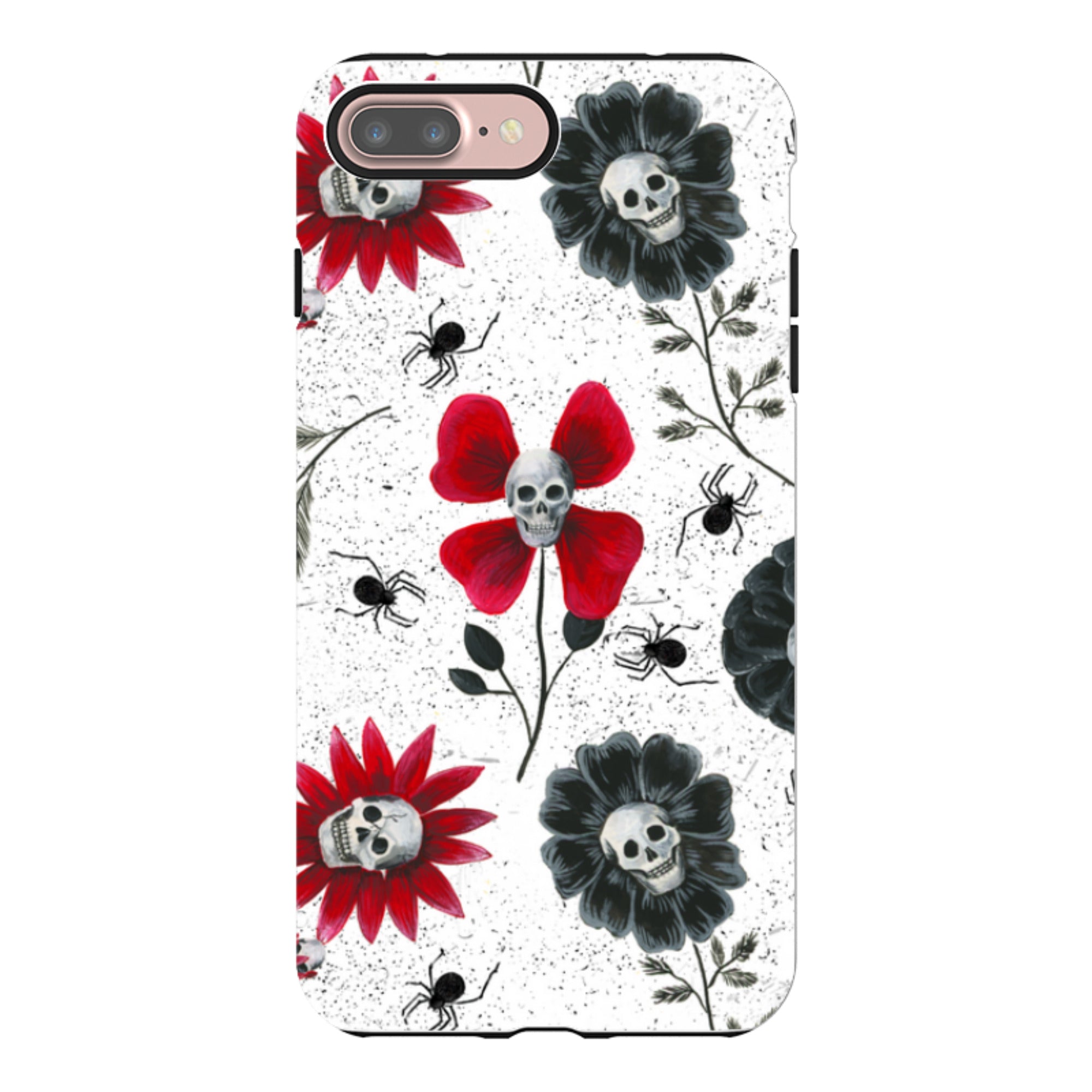 iPhone Tough Case - Skull Flowers By Abby Jacobs