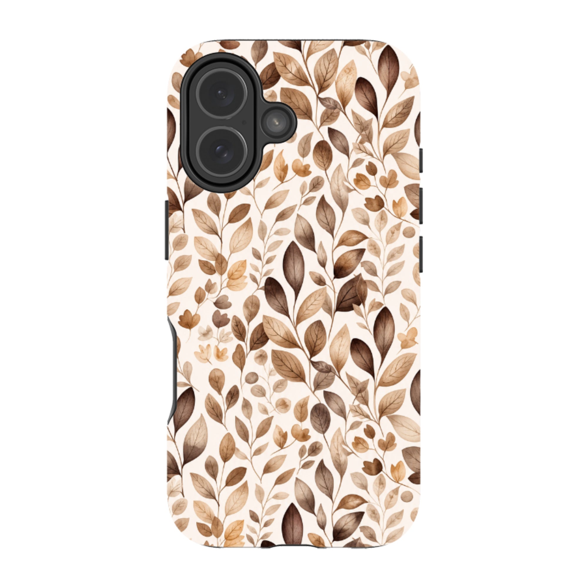 iPhone MagSafe Tough Case - Beige Aesthetic Leaves
