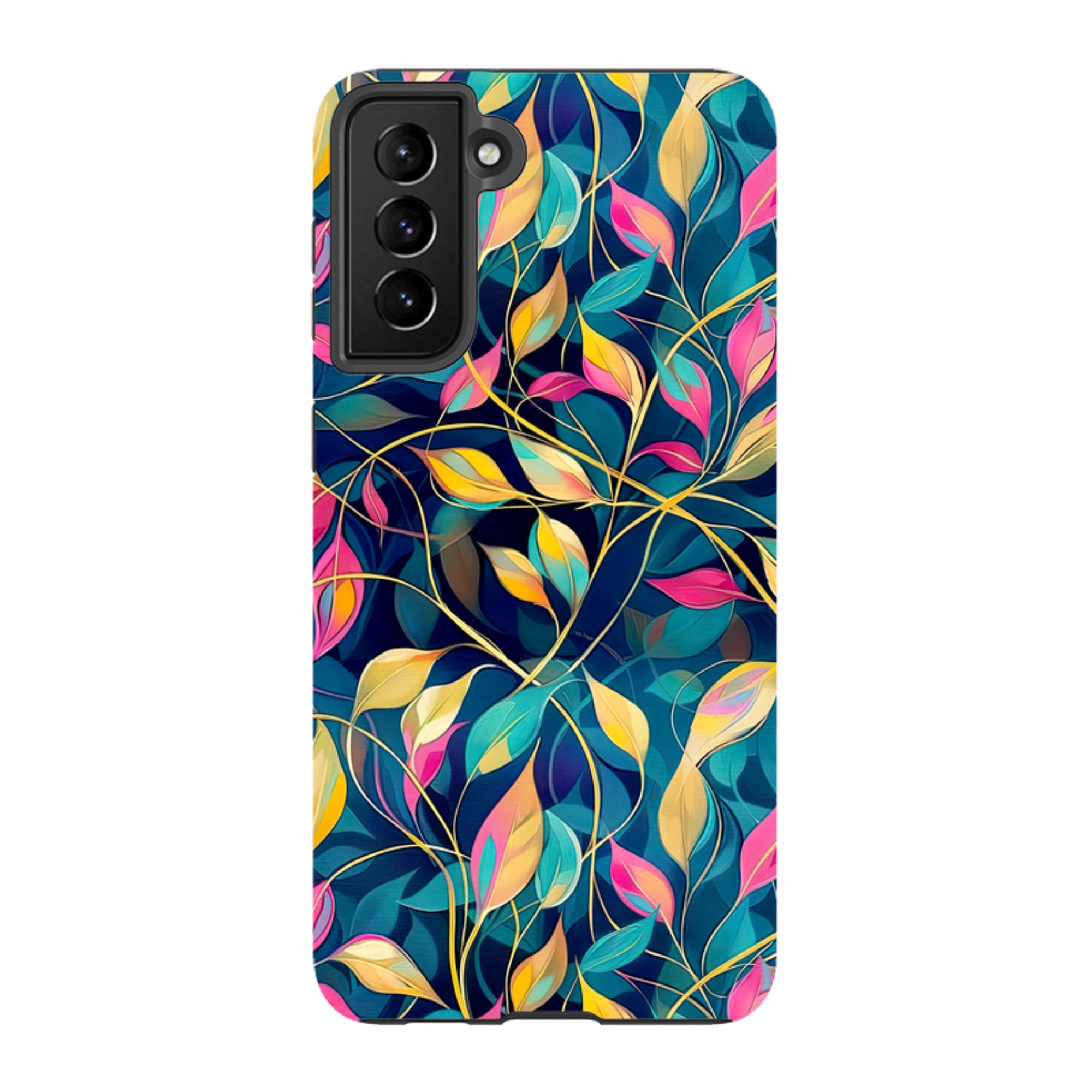 Samsung Tough Case - Pink and Teal Leaves
