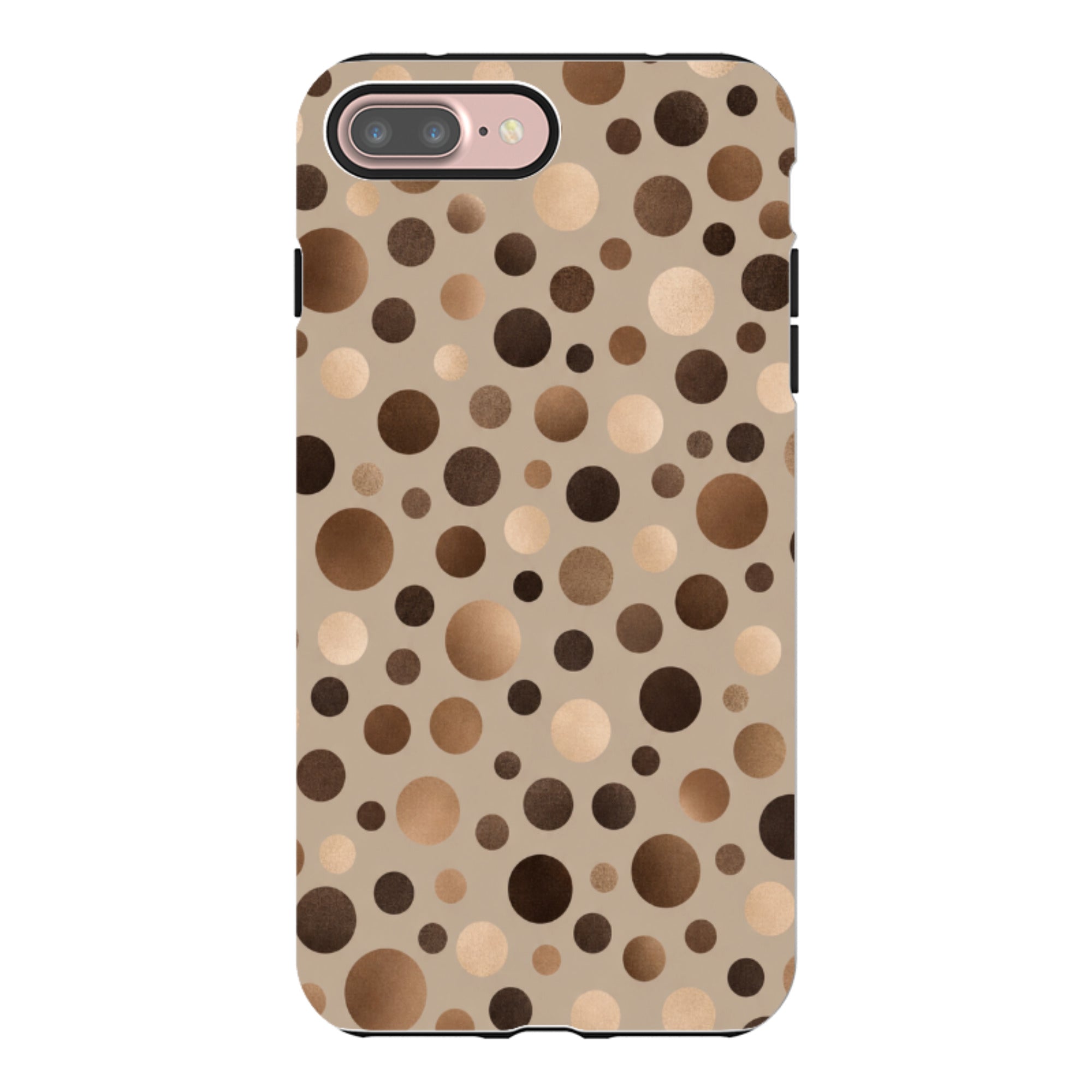 iPhone Tough Case - Rose Gold Polka Dot